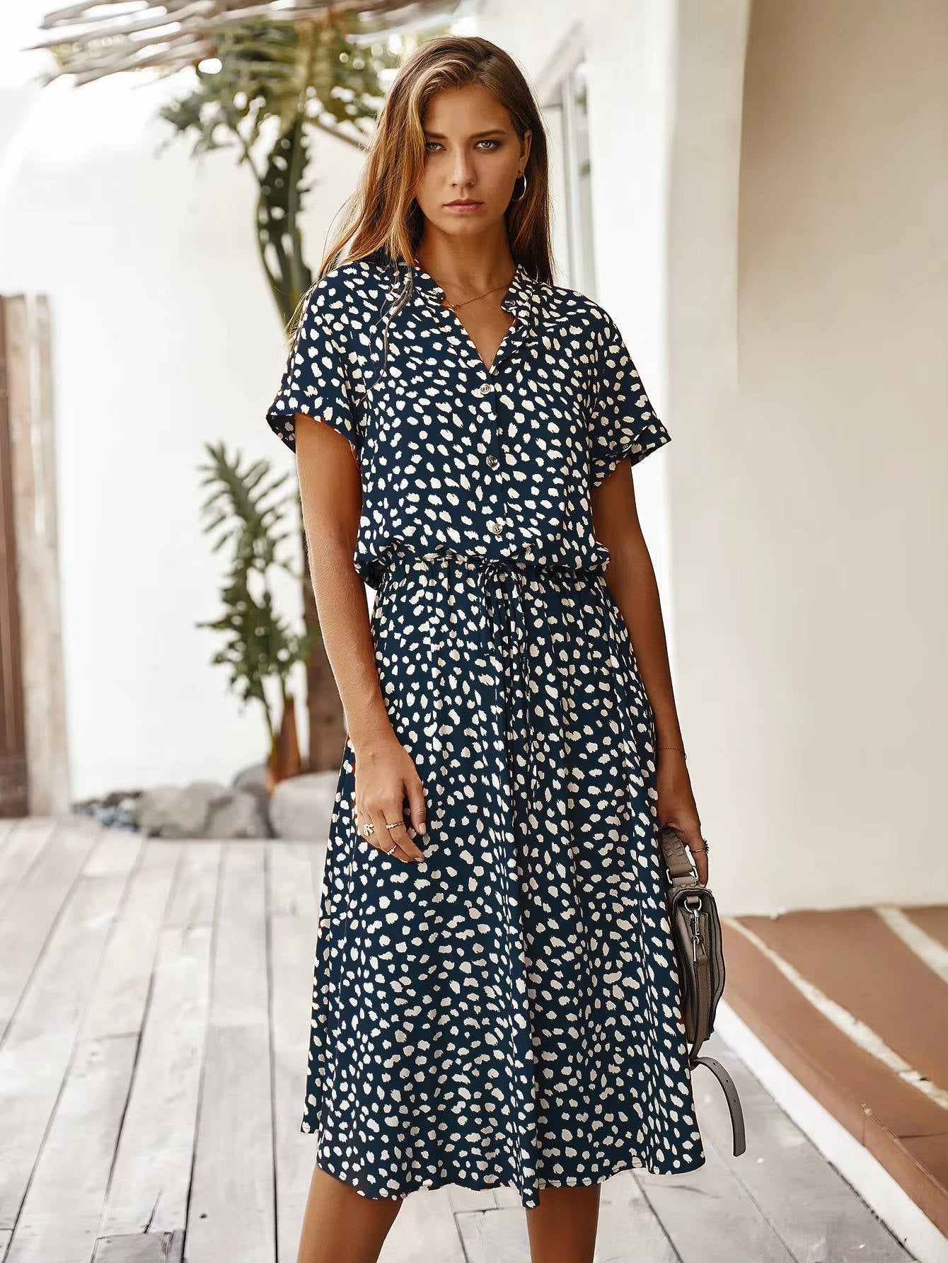 Womens Lightweight Comfortable Summer Midi Dress Breathable Soft Everyday Wear