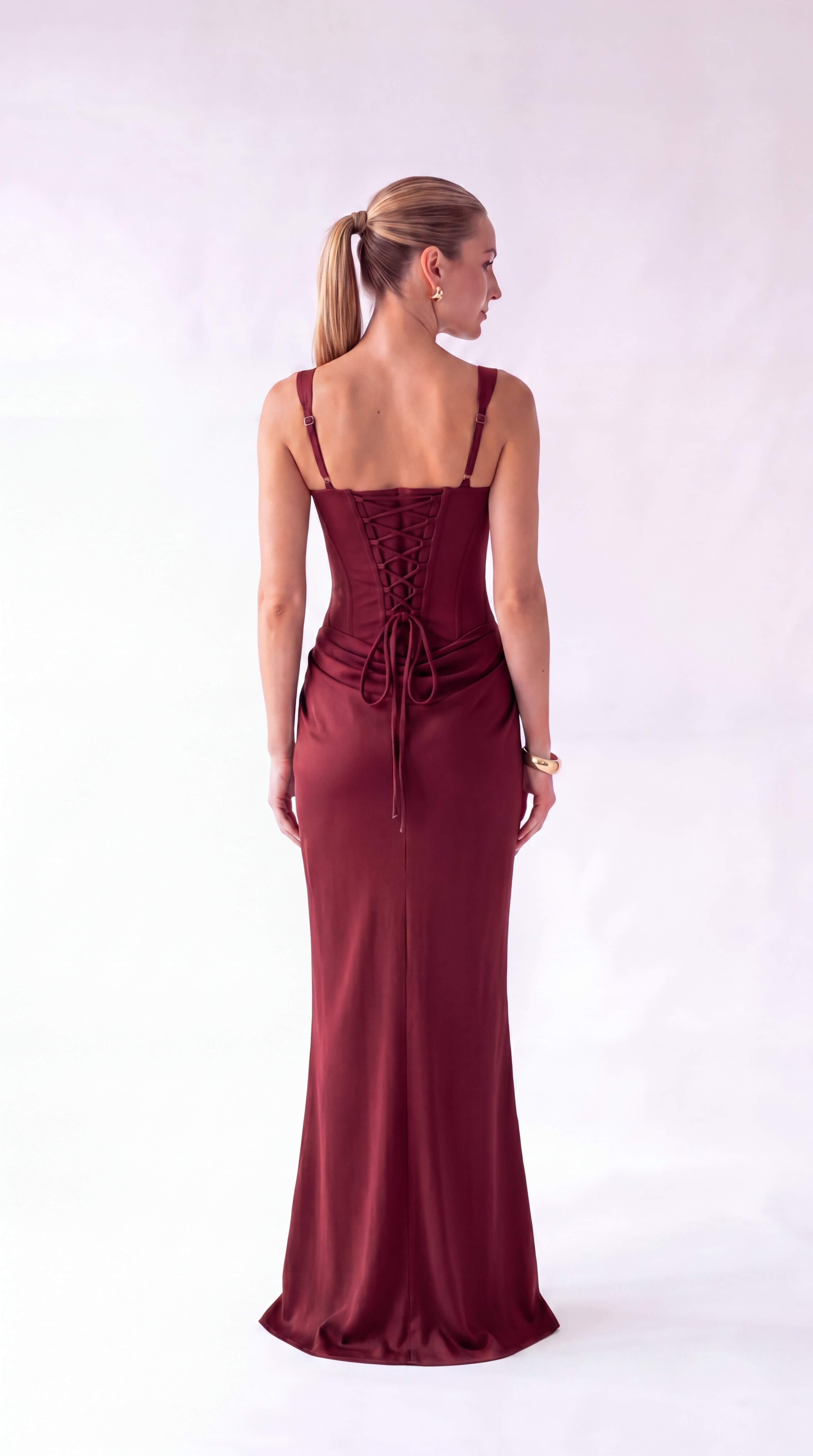 Women's Backless Maxi Dress Elegant Evening Wedding Guest Gown