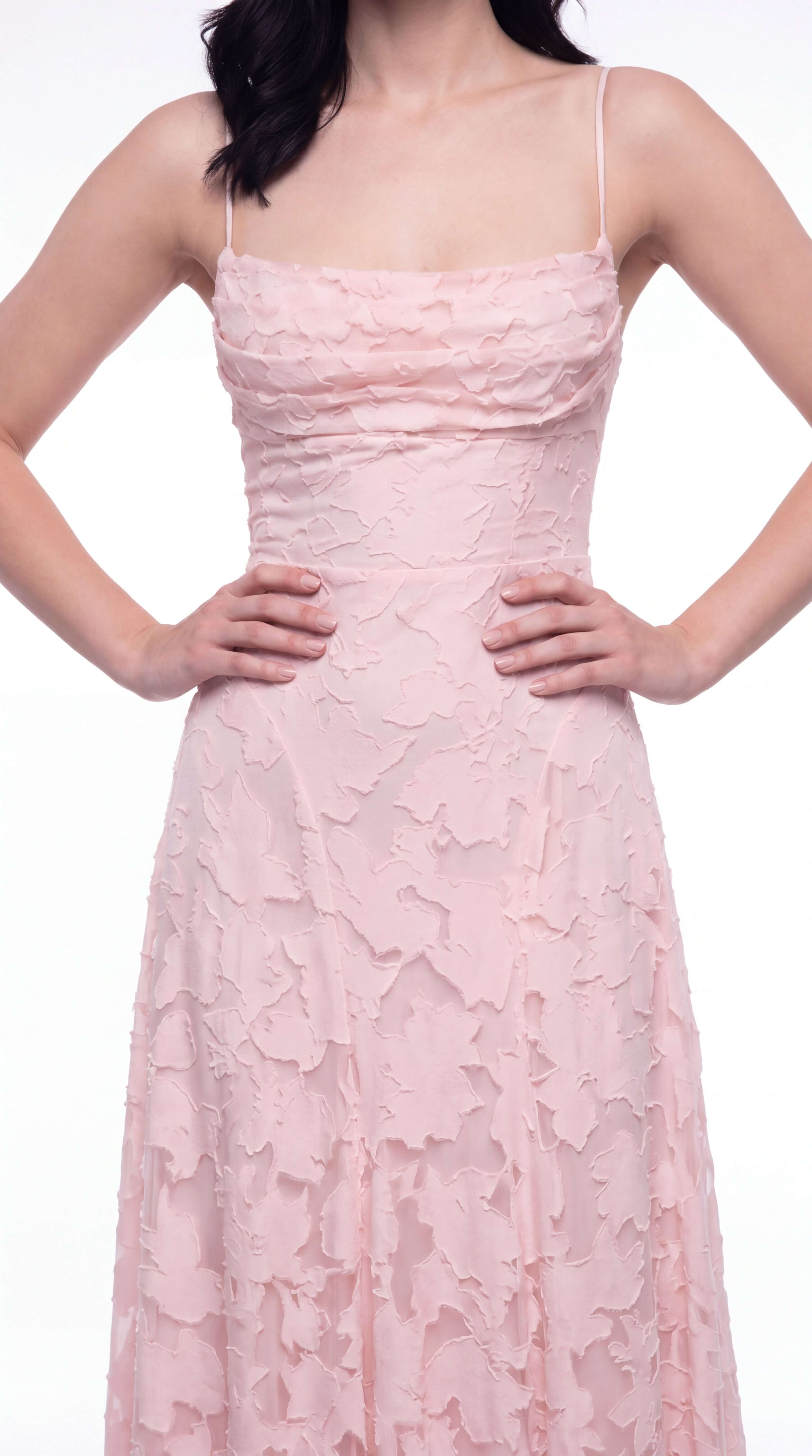 Women's Floral Maxi Dress Thin Straps Wedding Guest Evening Gown