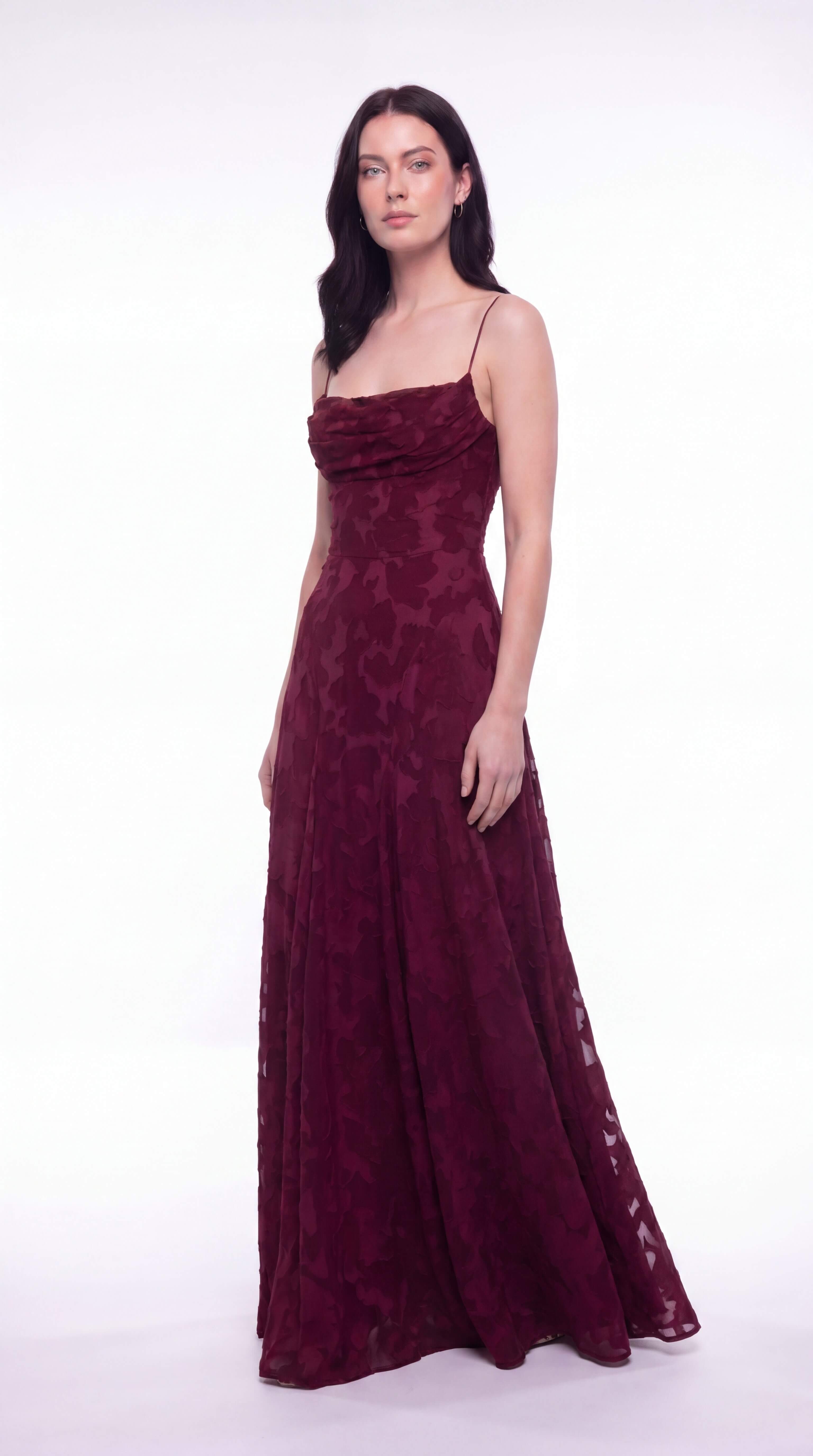 Women's Floral Maxi Dress Thin Straps Wedding Guest Evening Gown