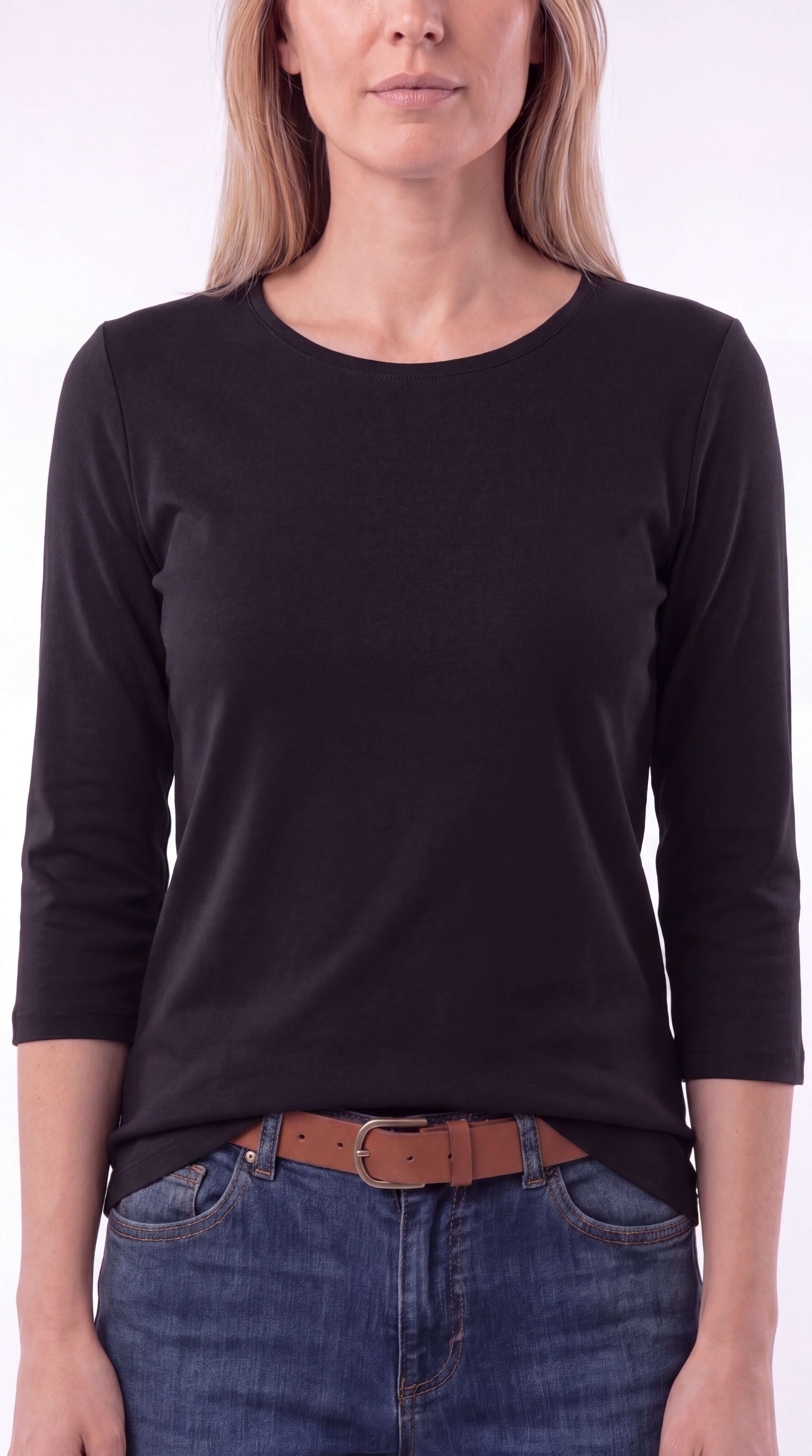 Women's Crew Neck 3/4 Sleeve Casual Layering Everyday Top