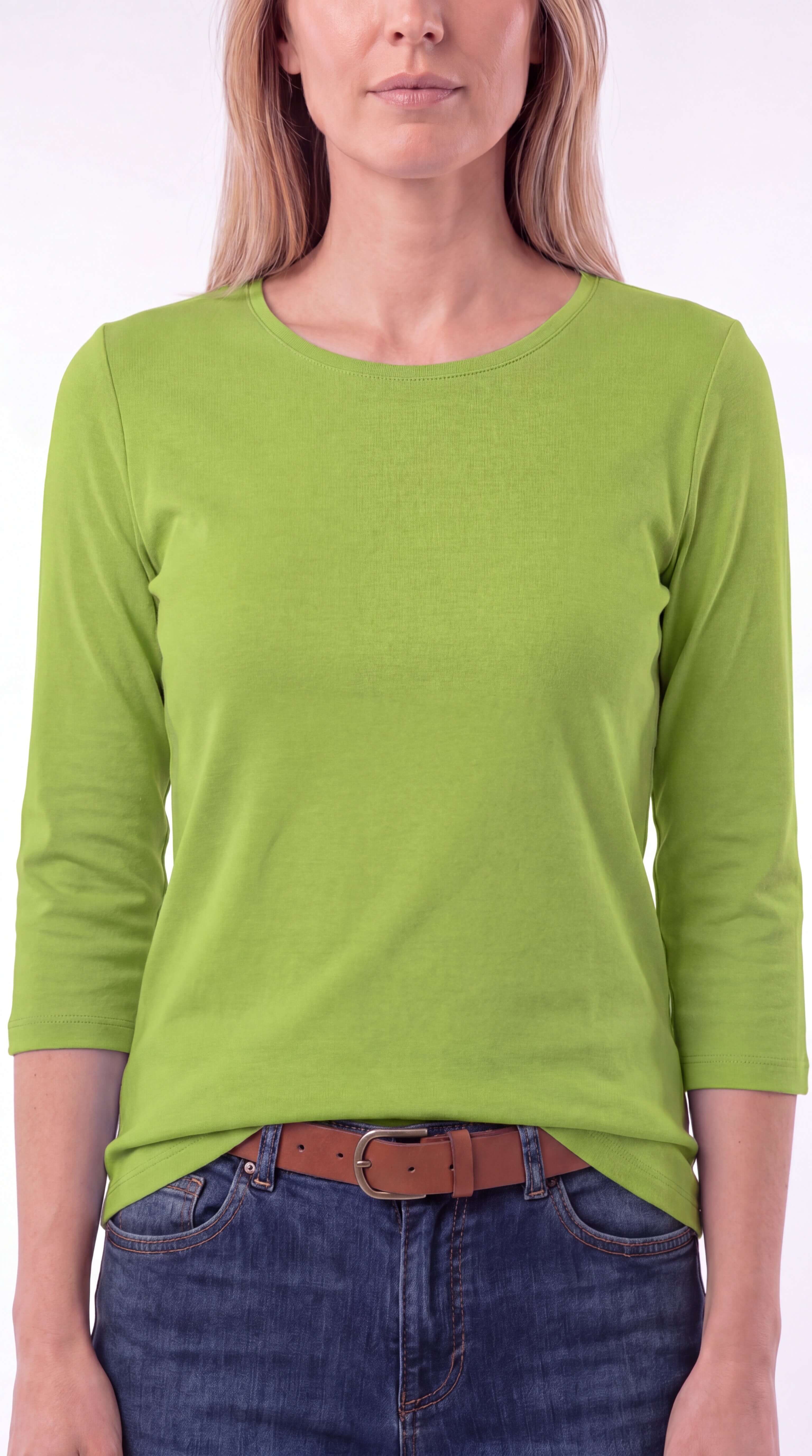 Women's Crew Neck 3/4 Sleeve Casual Layering Everyday Top