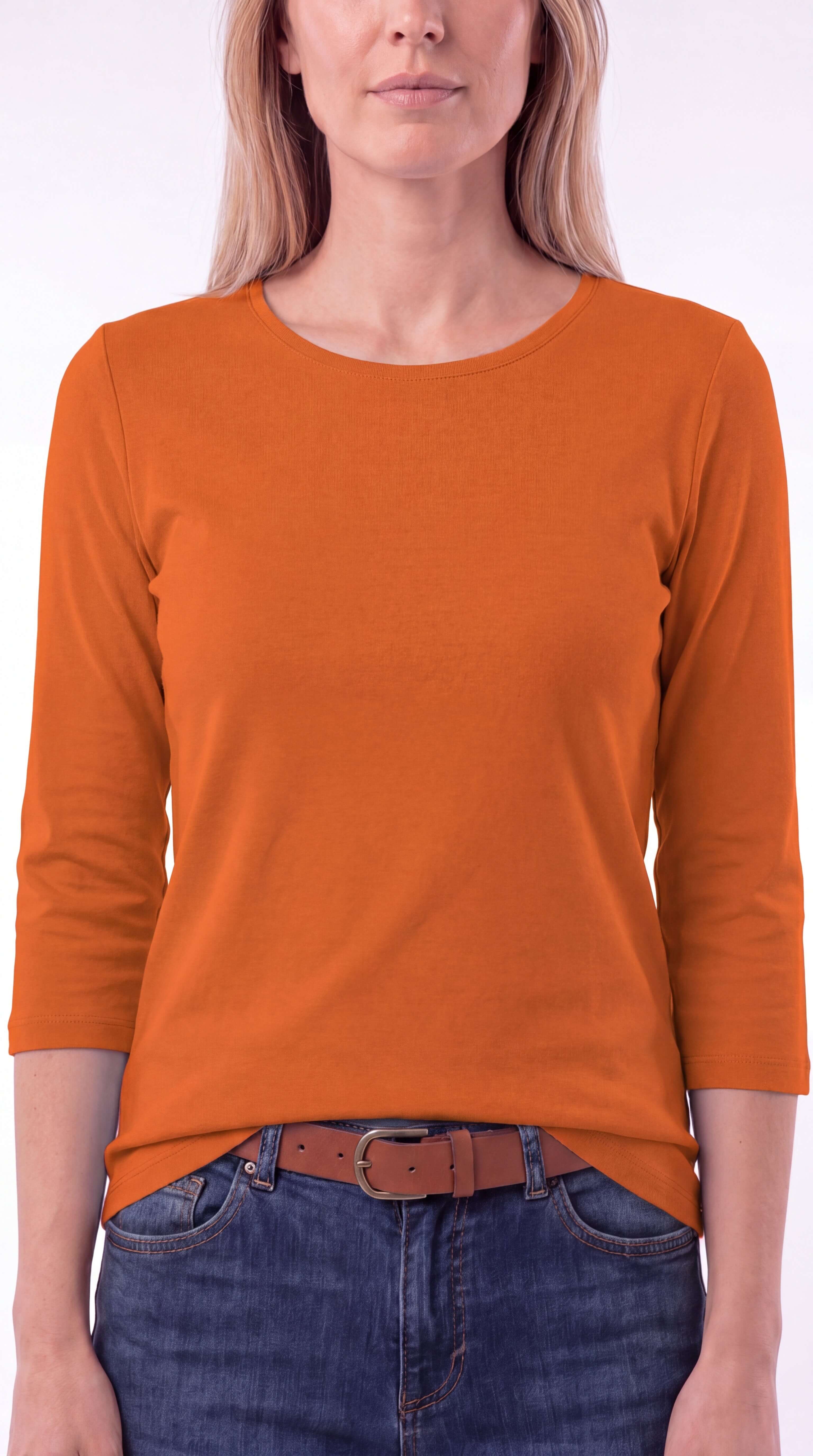 Women's Crew Neck 3/4 Sleeve Casual Layering Everyday Top