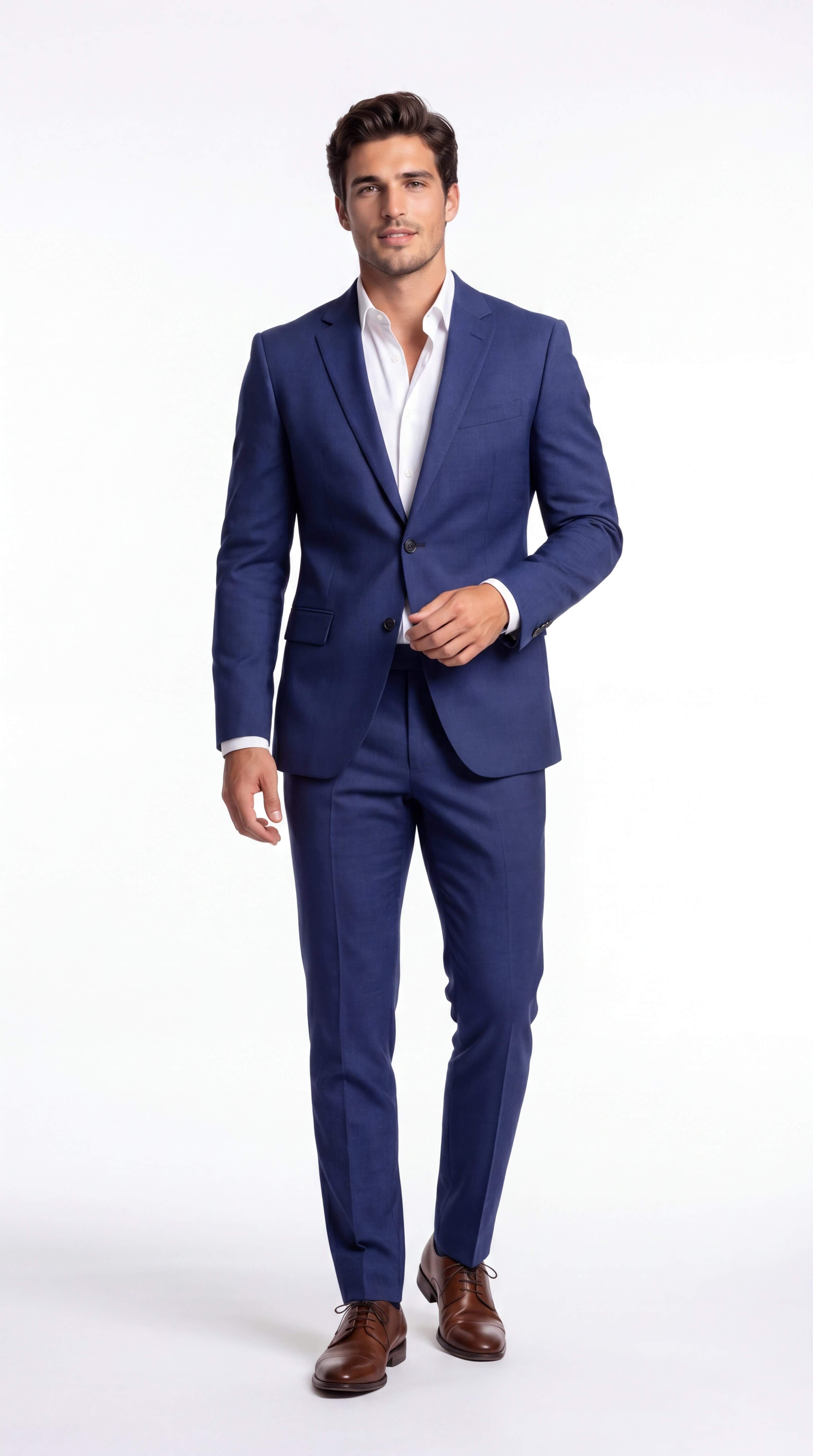 Men's Linen Suit Slim Fit Two Piece Summer Wedding Guest