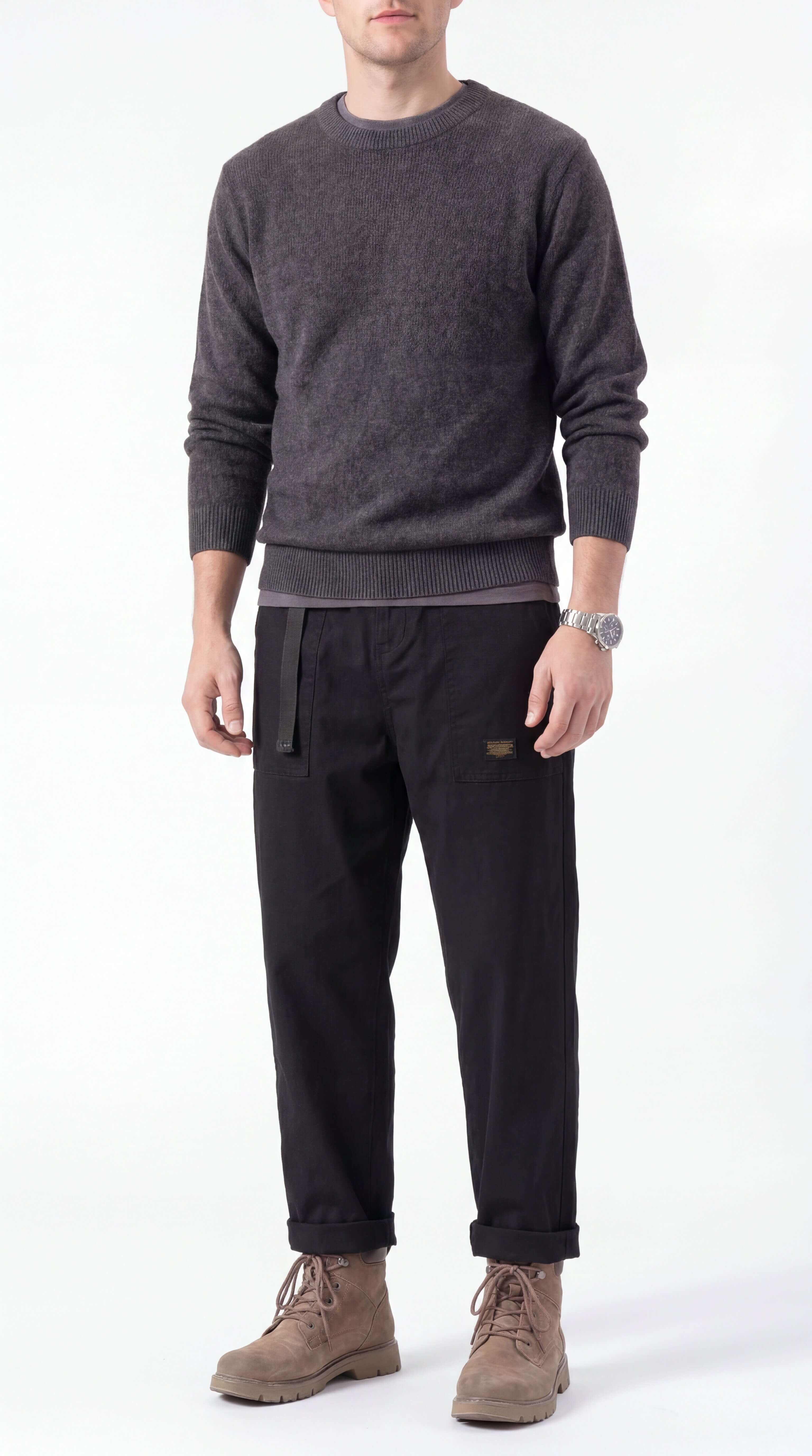 Men's Cargo Trousers Wide Leg Streetwear Relaxed Fit Pants
