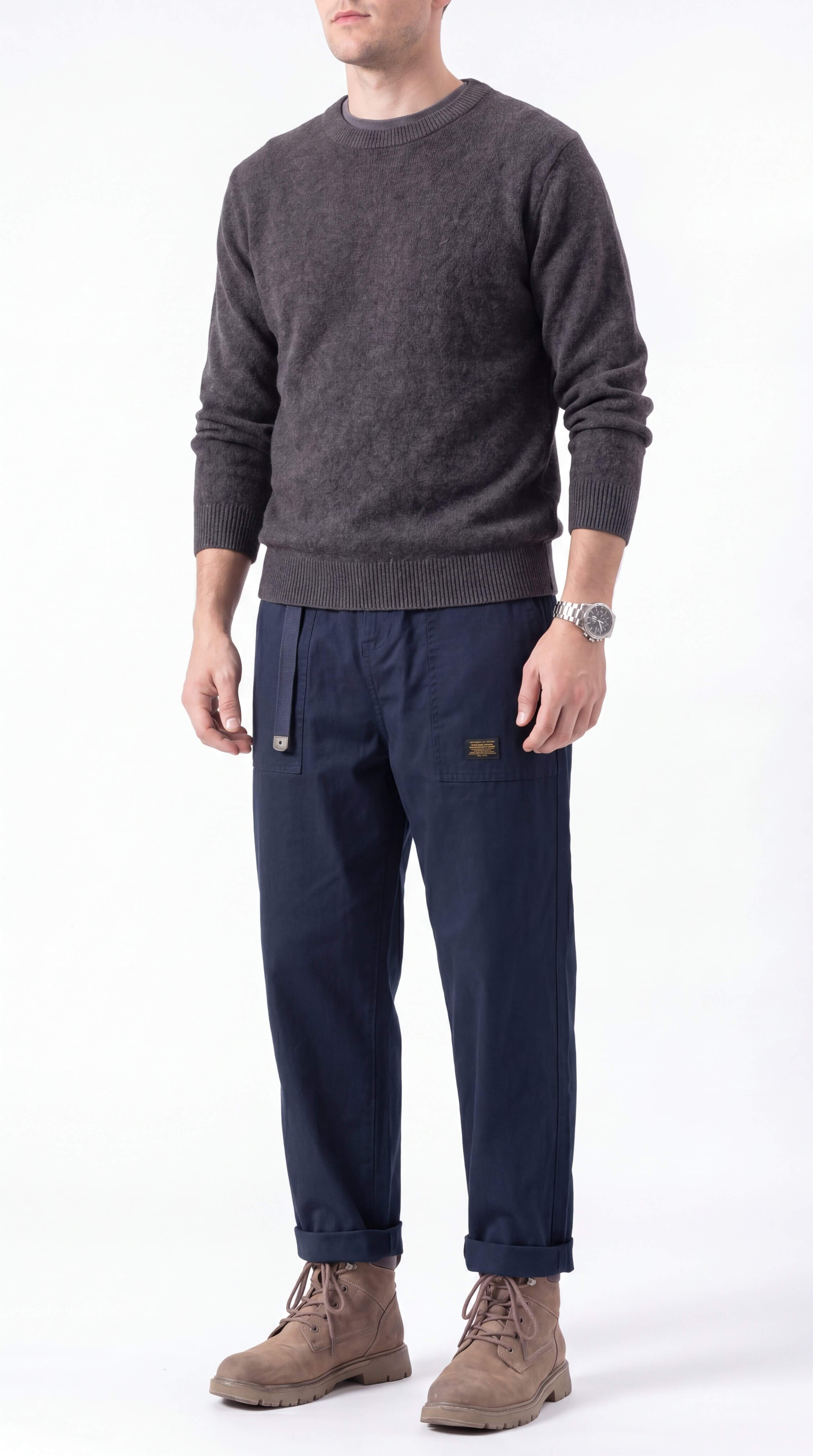 Men's Cargo Trousers Wide Leg Streetwear Relaxed Fit Pants