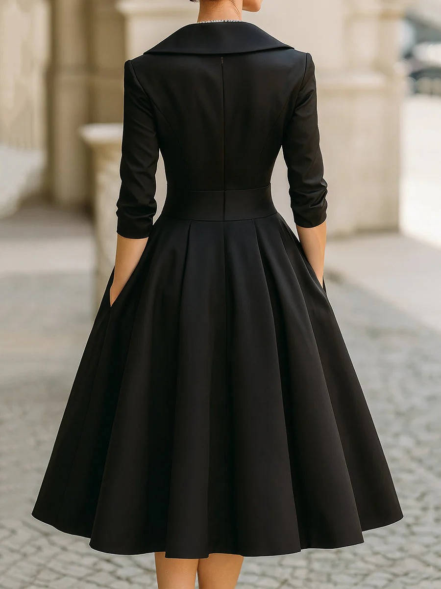 Women's Elegant Midi Dress for Casual Party Evening Wear