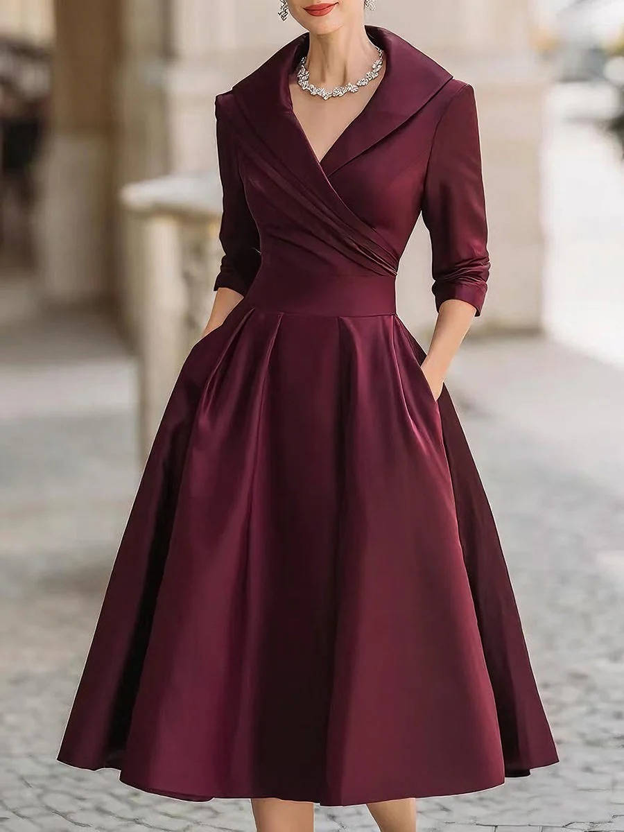 Women's Elegant Midi Dress for Casual Party Evening Wear