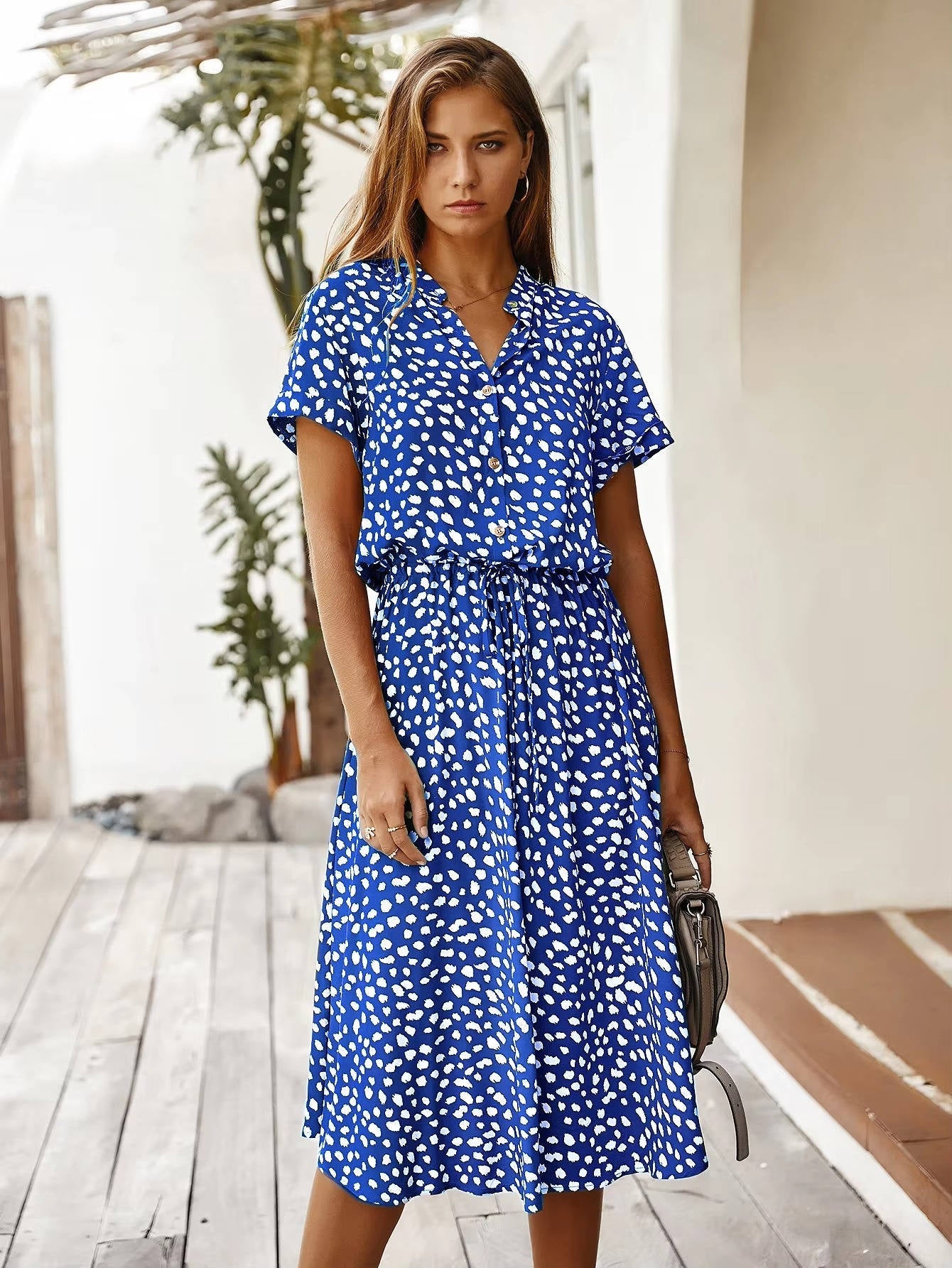 Womens Lightweight Comfortable Summer Midi Dress Breathable Soft Everyday Wear