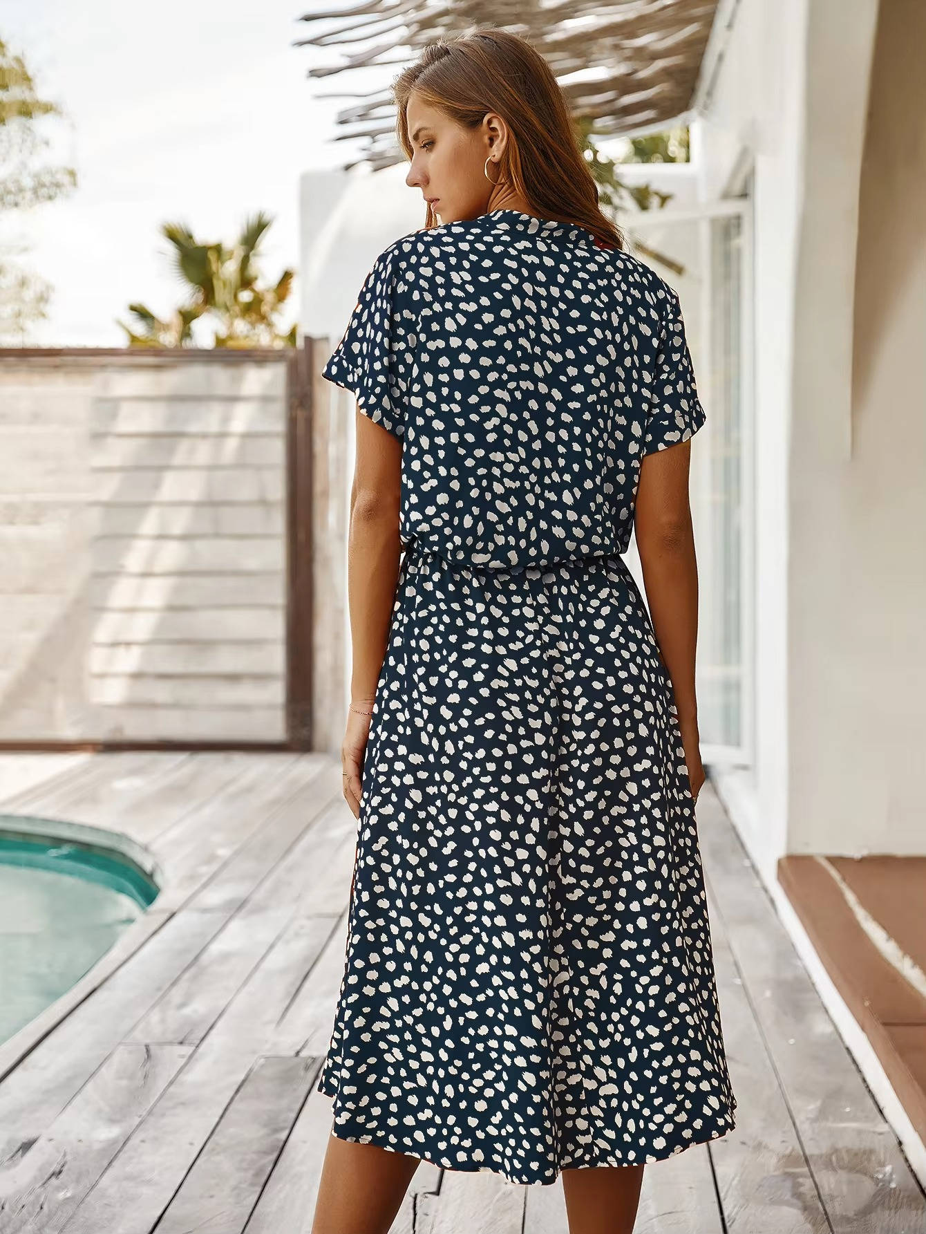 Womens Lightweight Comfortable Summer Midi Dress Breathable Soft Everyday Wear