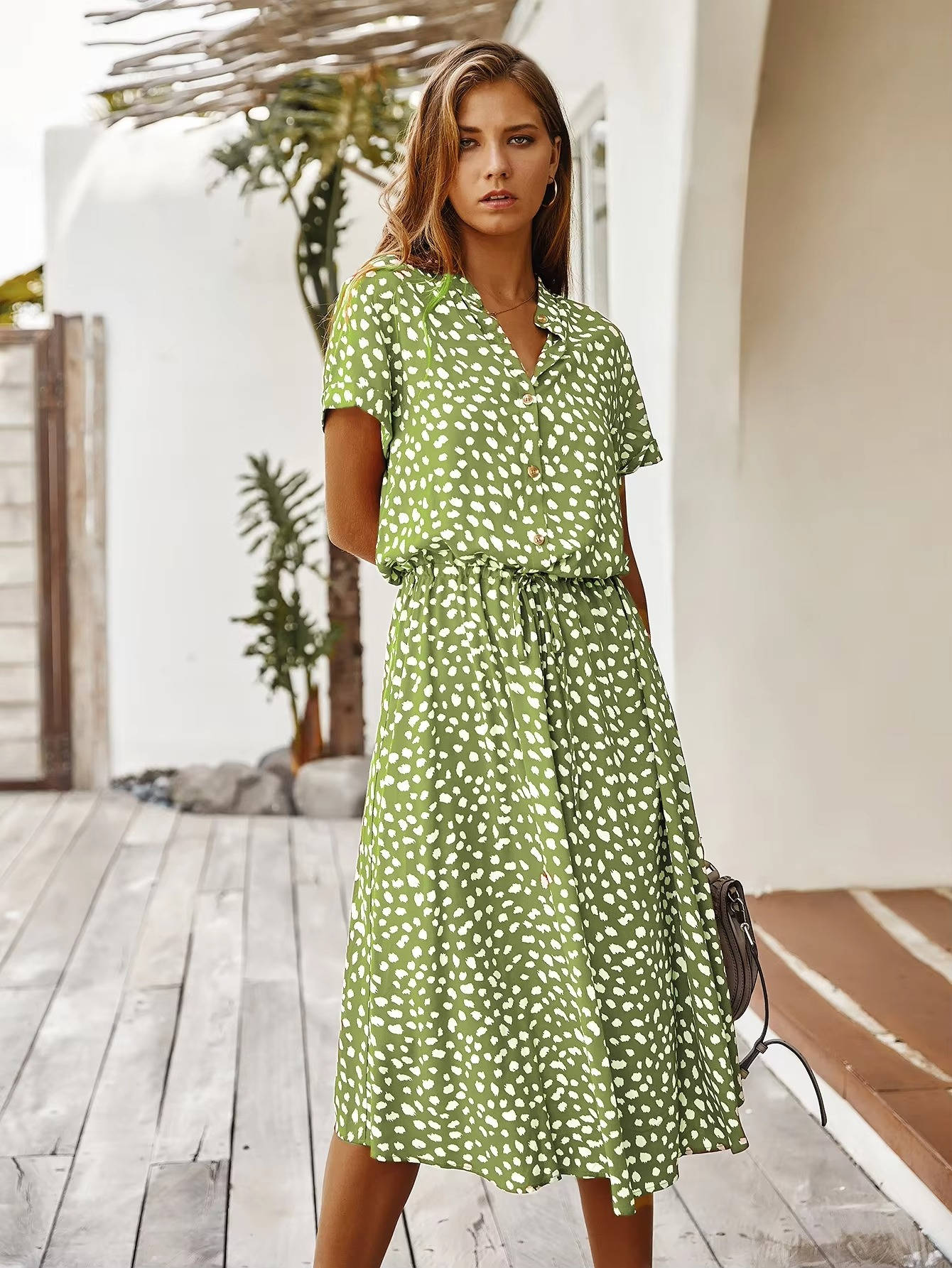 Womens Lightweight Comfortable Summer Midi Dress Breathable Soft Everyday Wear