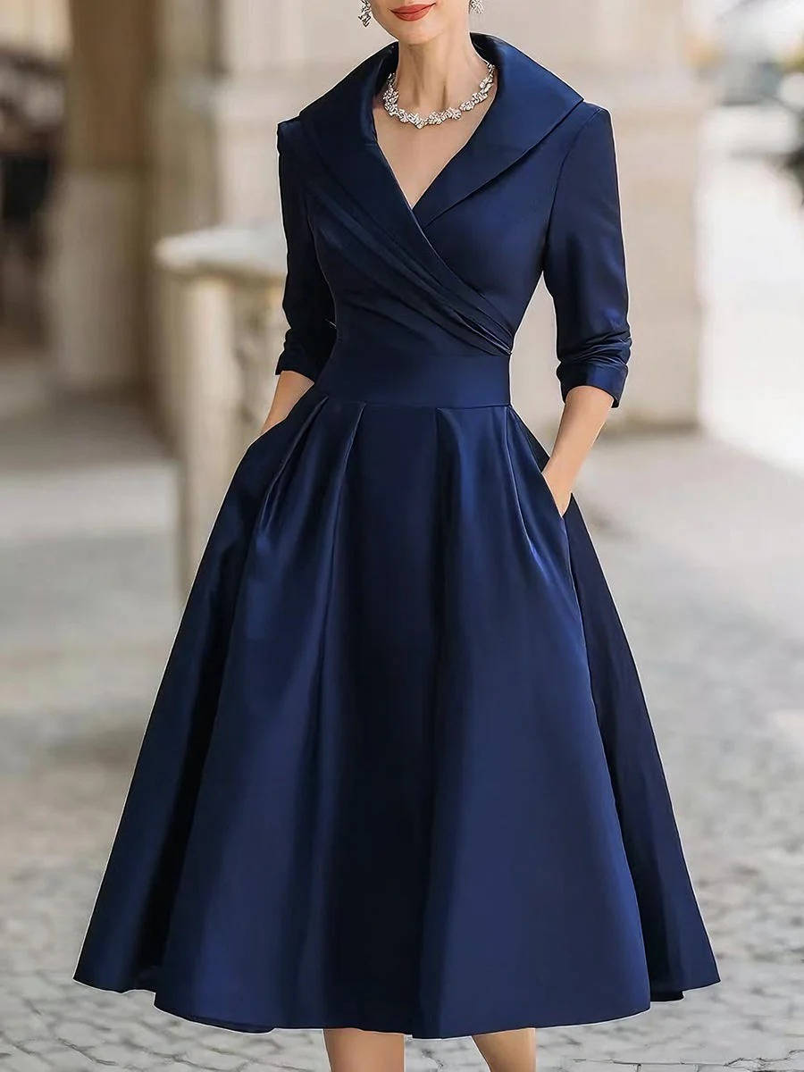 Women's Elegant Midi Dress for Casual Party Evening Wear