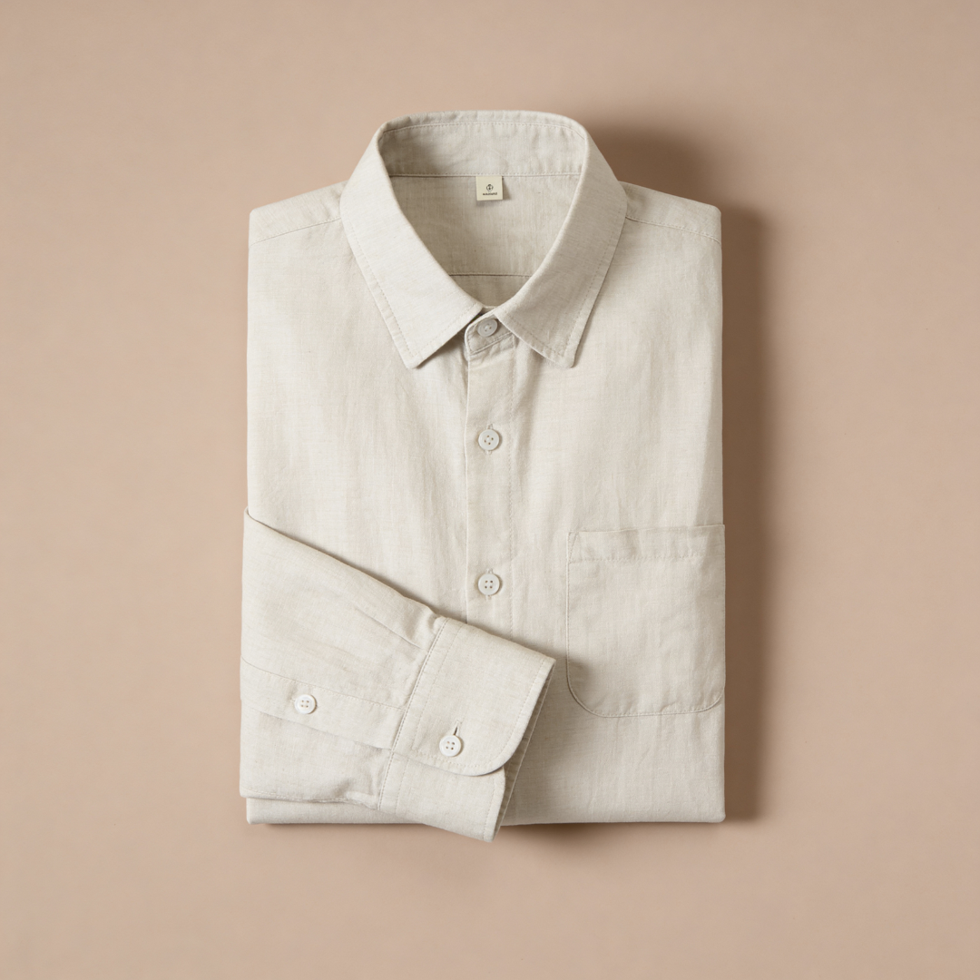 Men's Long Sleeve Linen Shirt Casual Relaxed Fit Summer