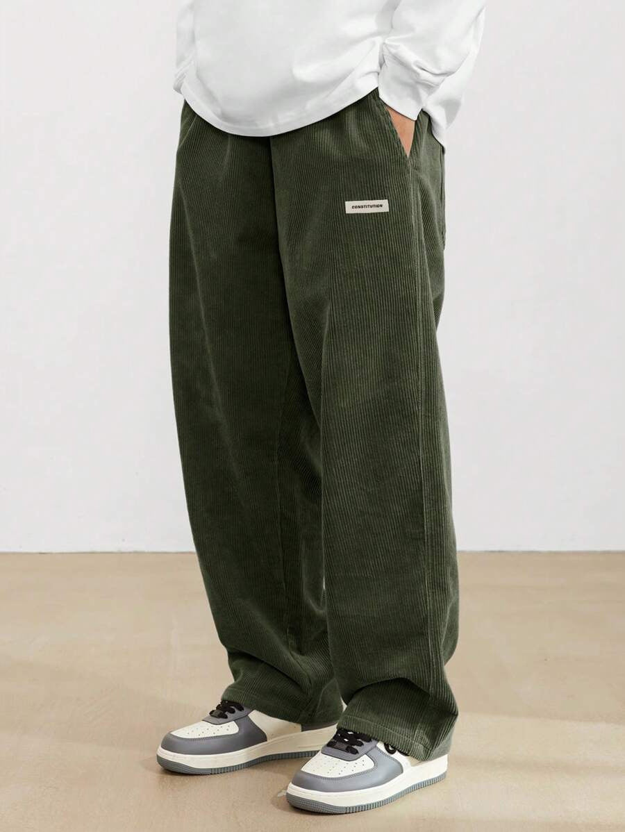 Men's Baggy Wide-Leg Pants with Adjustable Drawstring Waist