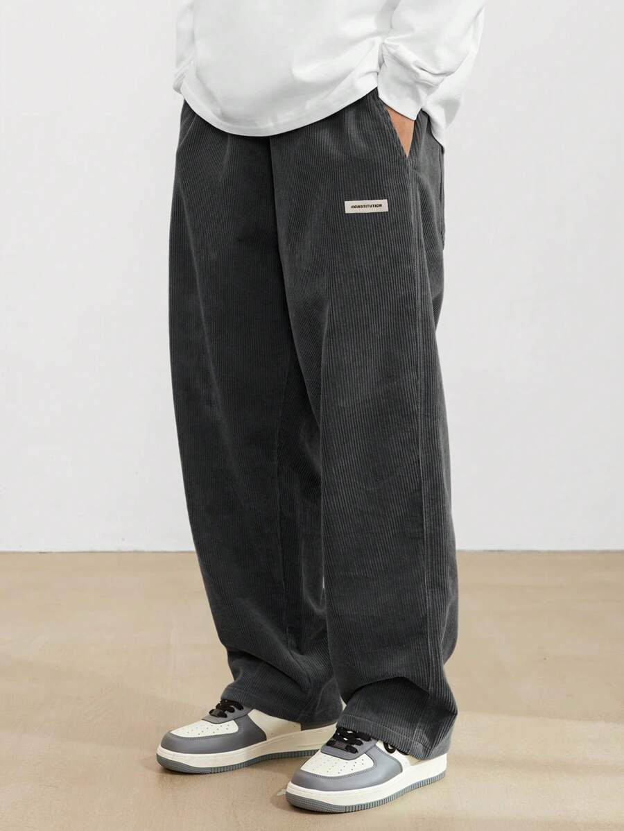 Men's Baggy Wide-Leg Pants with Adjustable Drawstring Waist