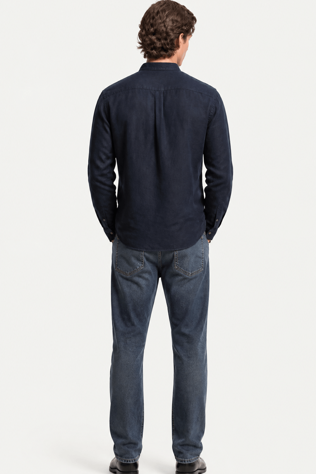 Men's Band Collar Linen Shirt Casual Summer Relaxed Elegant Fit