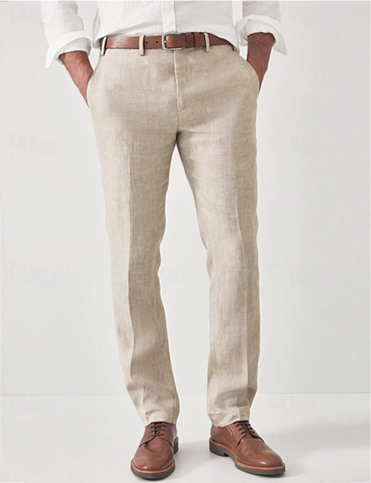 Men's Breathable Regular Fit Casual Pants Lightweight Summer Style