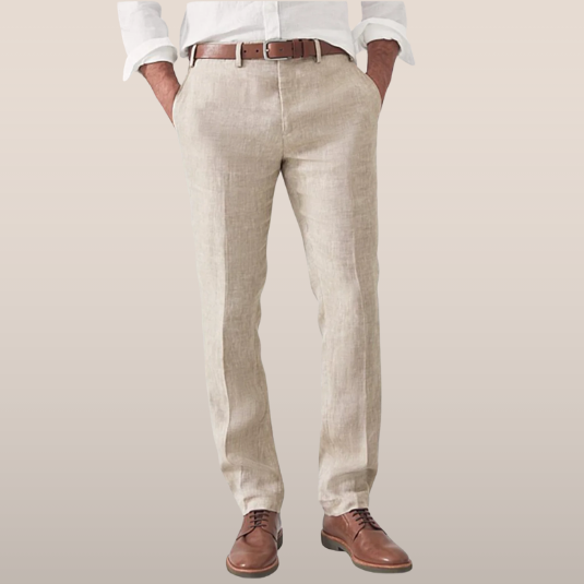 Men's Breathable Regular Fit Casual Pants Lightweight Summer Style