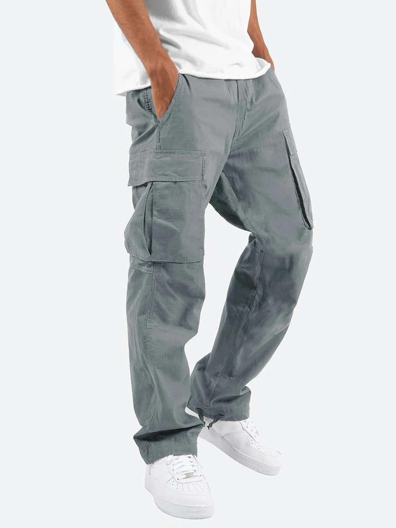 Men's Cargo Trousers Relaxed Fit with Utility Pockets
