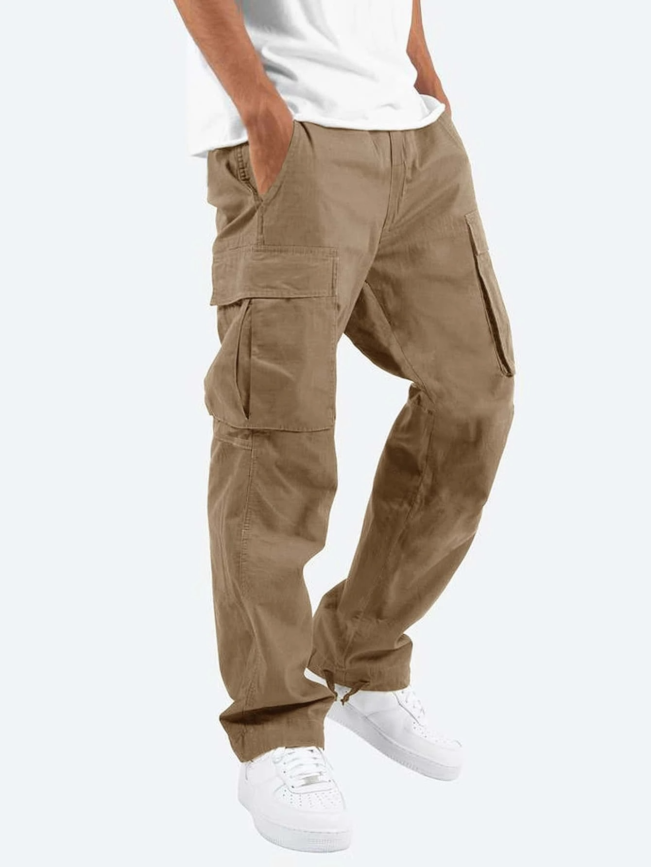 Men's Cargo Trousers Relaxed Fit with Utility Pockets