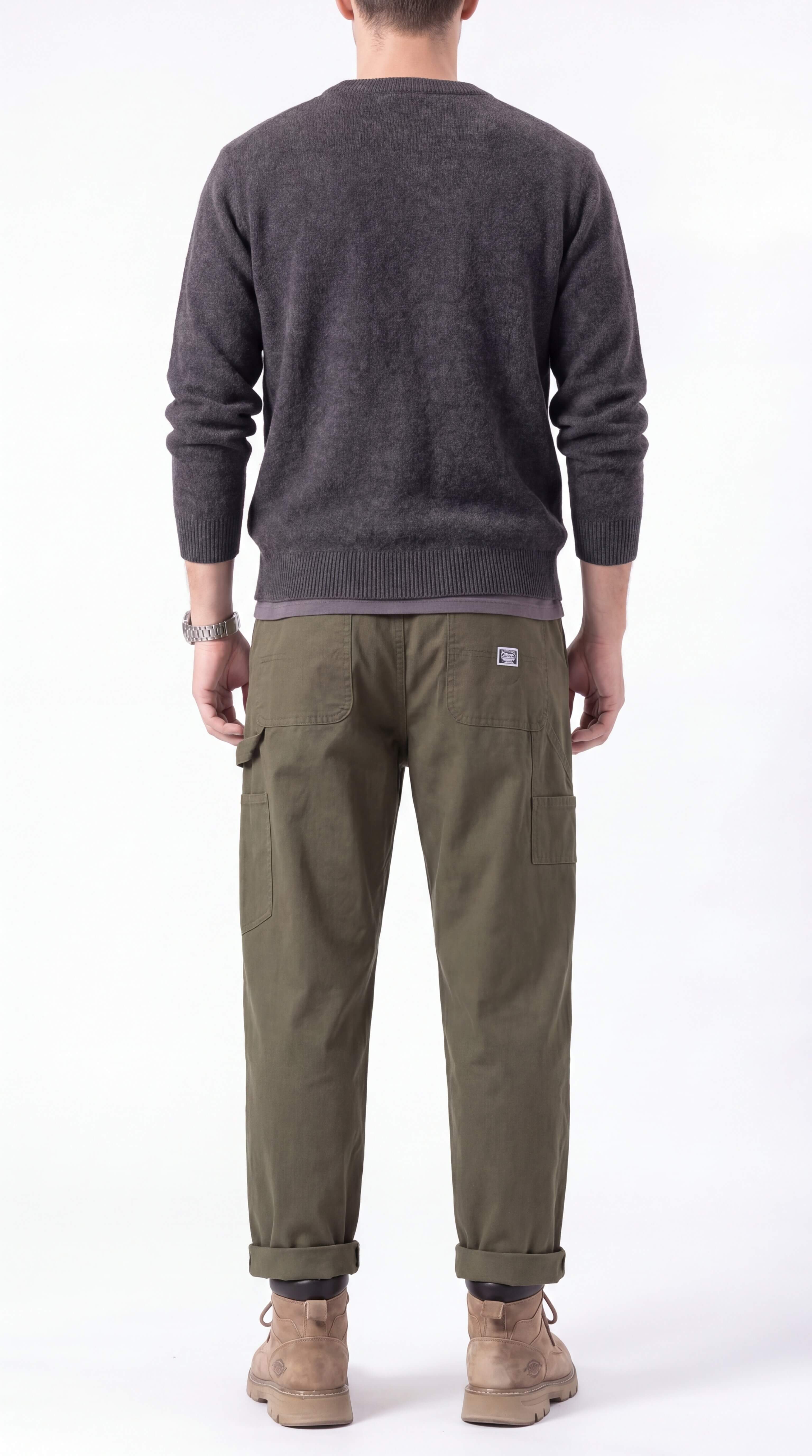 Men's Cargo Trousers Wide Leg Streetwear Relaxed Fit Pants - 2