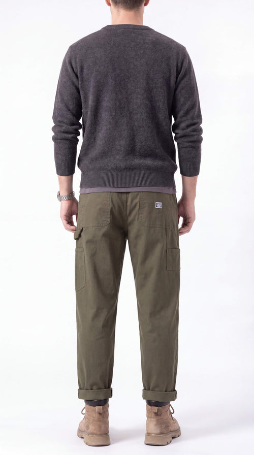 Men's Cargo Trousers Wide Leg Streetwear Relaxed Fit Pants - 2