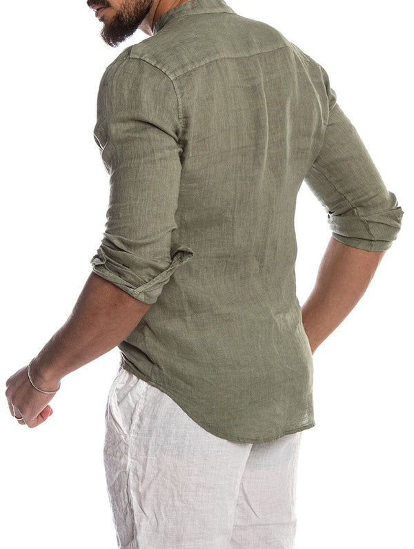 Men's Classic Collar Casual Summer Shirt Regular Fit Button Up