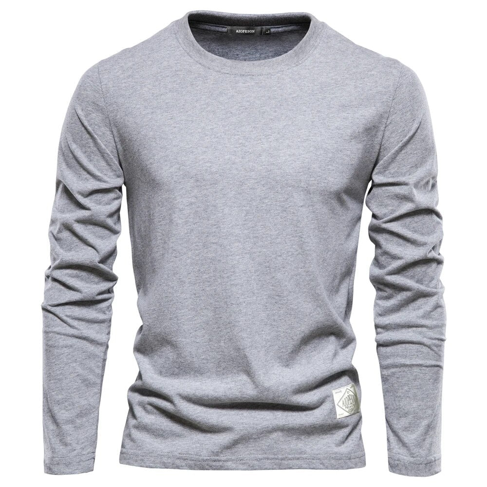 Men's Classic Long-Sleeve T-Shirt Lightweight Breathable Everyday Essential