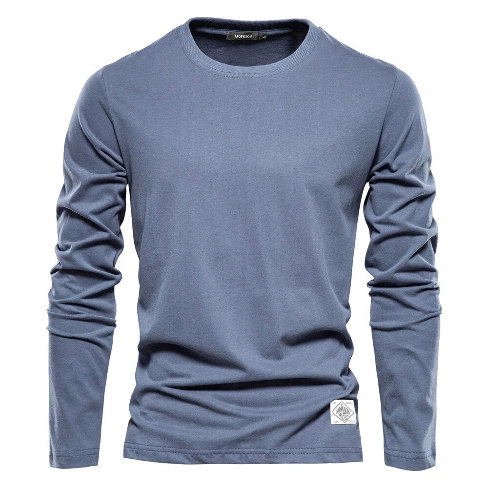 Men's Classic Long-Sleeve T-Shirt Lightweight Breathable Everyday Essential