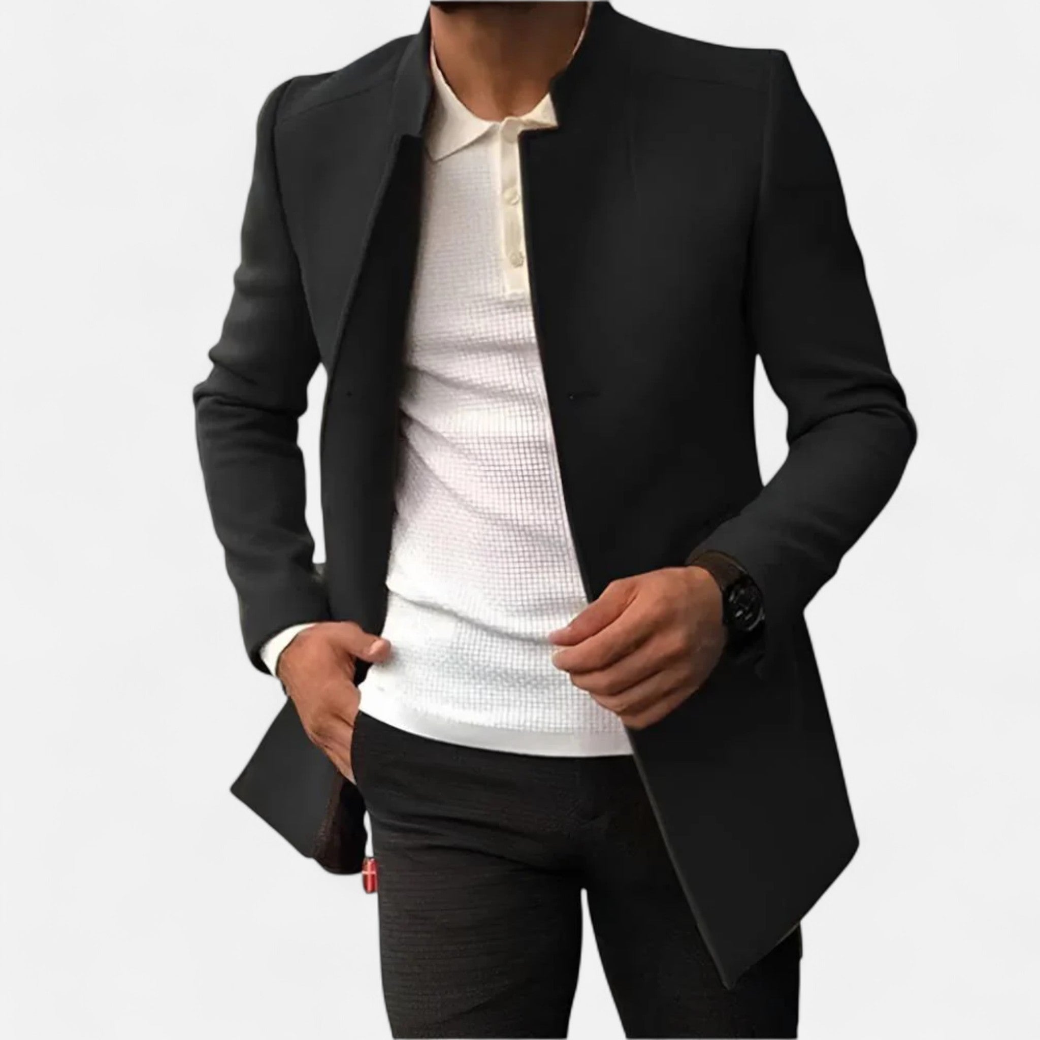 Men's Classic Wool Overcoat Timeless Smart Casual Winter Coat