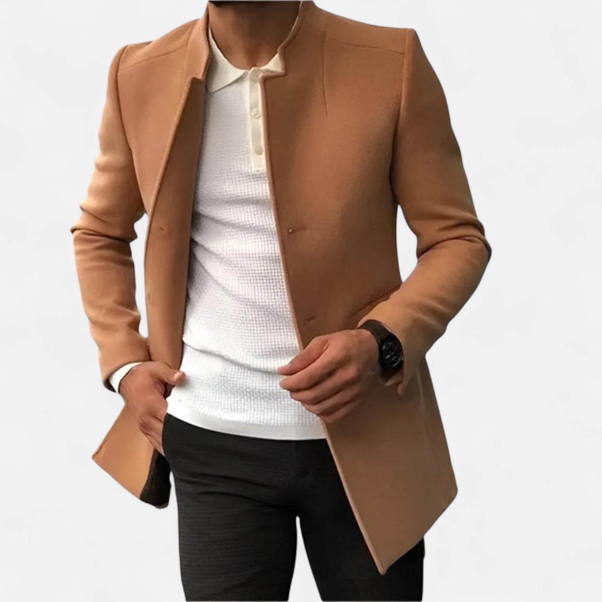 Men's Classic Wool Overcoat Timeless Smart Casual Winter Coat