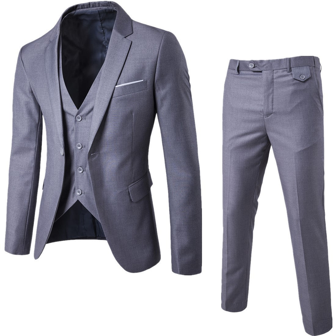Men's Elegant Two-Piece Suit Slim Fit Formal Wedding Multi-Colour
