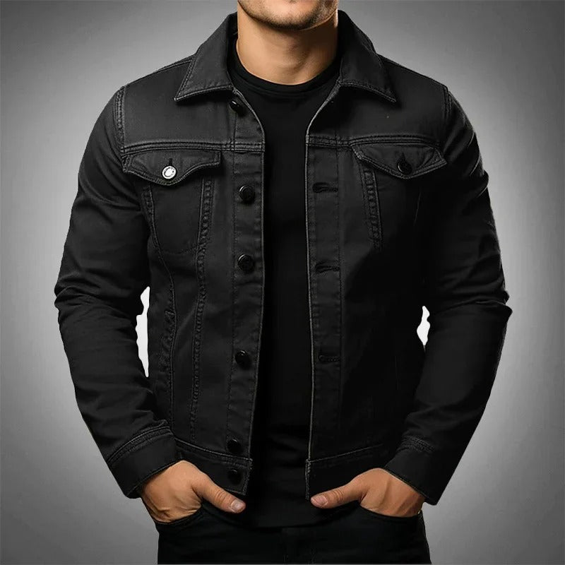 Men's Light Denim Jacket Casual Spring Layering Everyday Outerwear