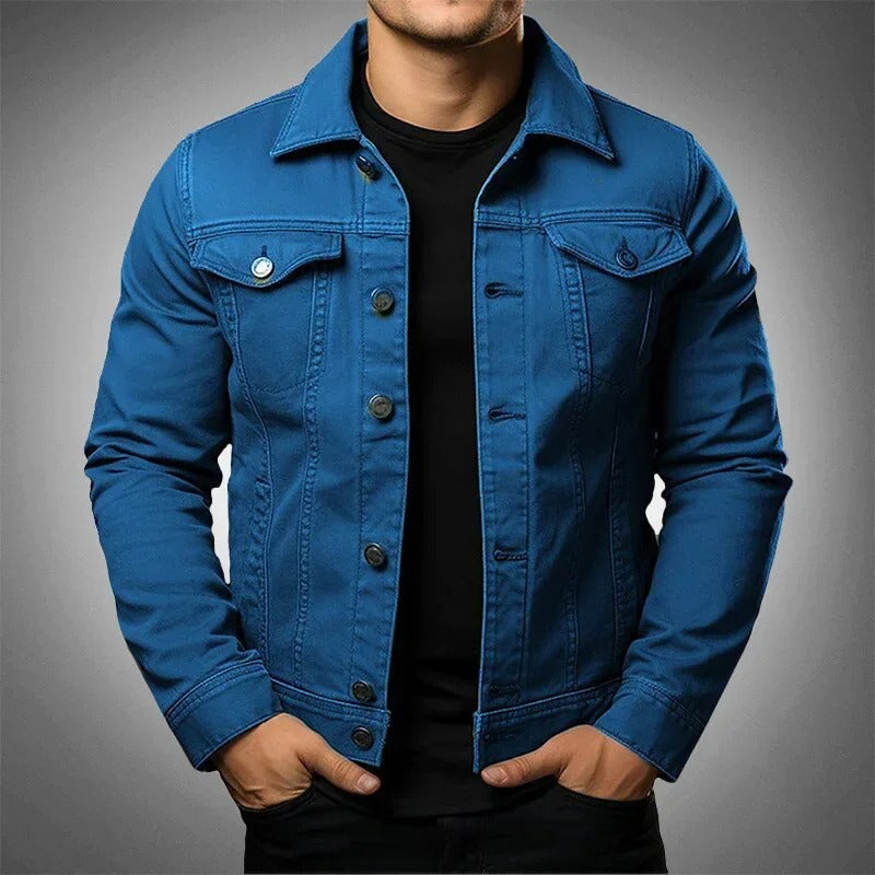 Men's Light Denim Jacket Casual Spring Layering Everyday Outerwear