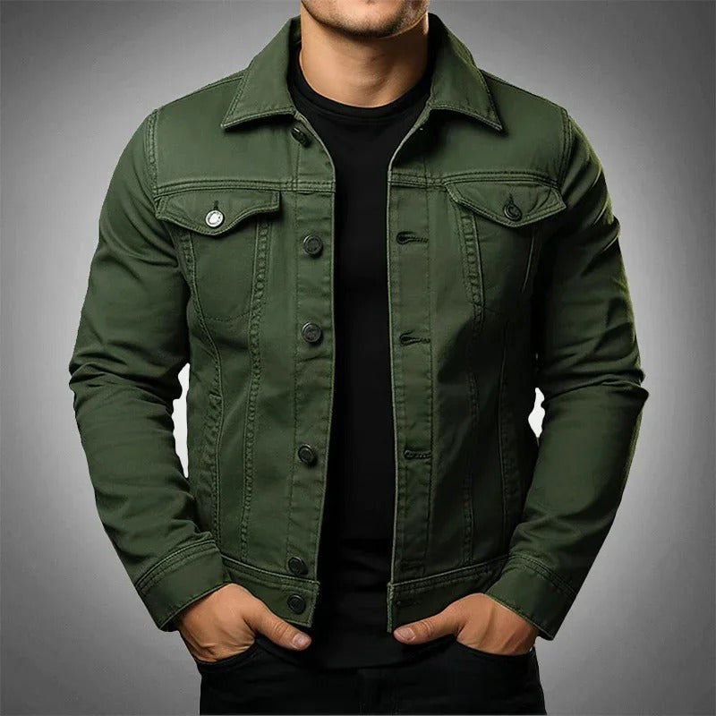 Men's Light Denim Jacket Casual Spring Layering Everyday Outerwear