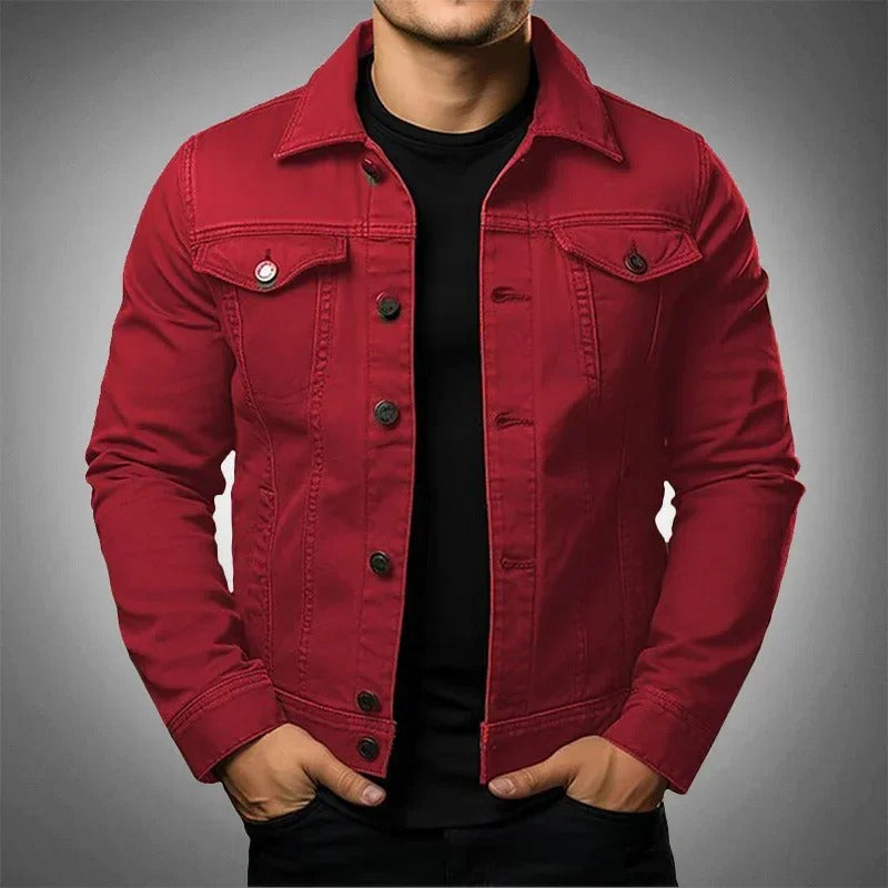Men's Light Denim Jacket Casual Spring Layering Everyday Outerwear