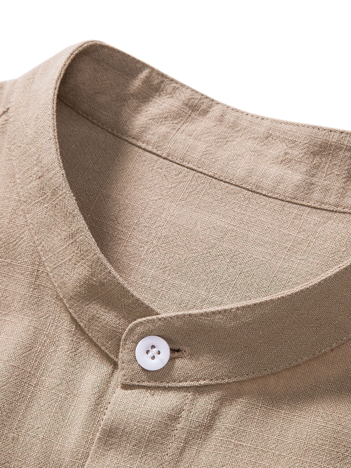 Men's Linen Band Collar Shirt and Trousers Co-Ord Set