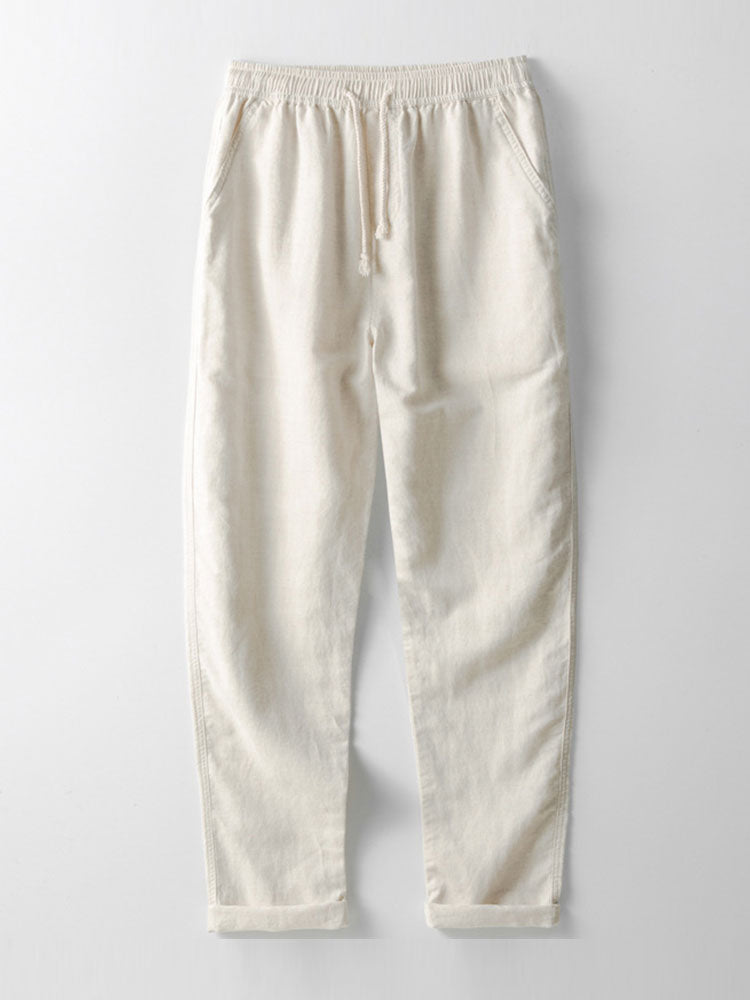 Men's Linen Band Collar Shirt and Trousers Co-Ord Set