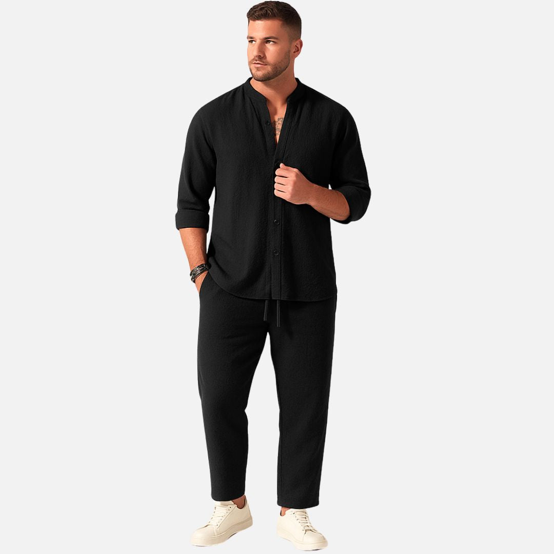 Men's Linen Loungewear Set for Relaxed Home and Outdoor Wear - 2