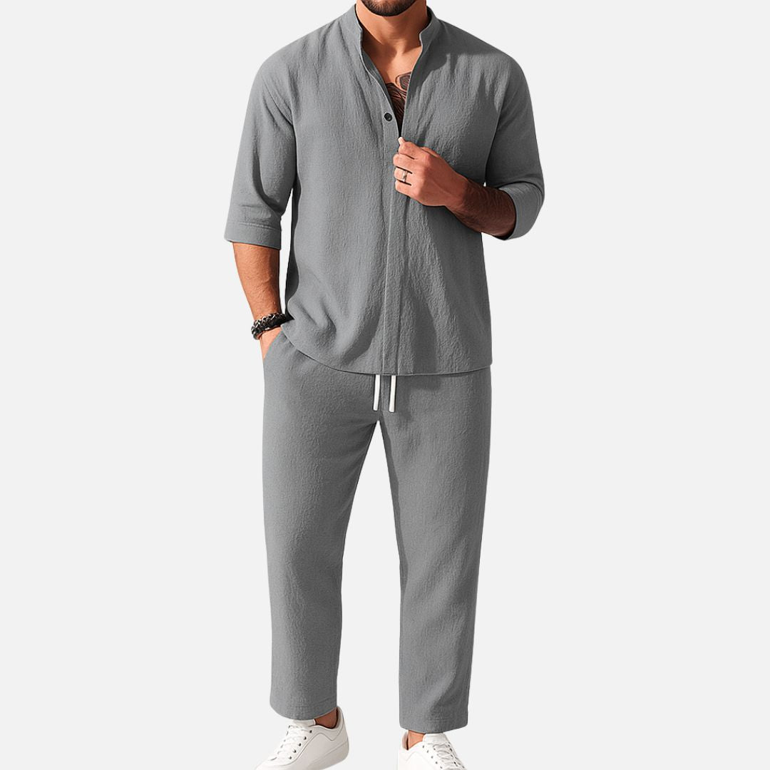 Men's Linen Loungewear Set for Relaxed Home and Outdoor Wear - 3