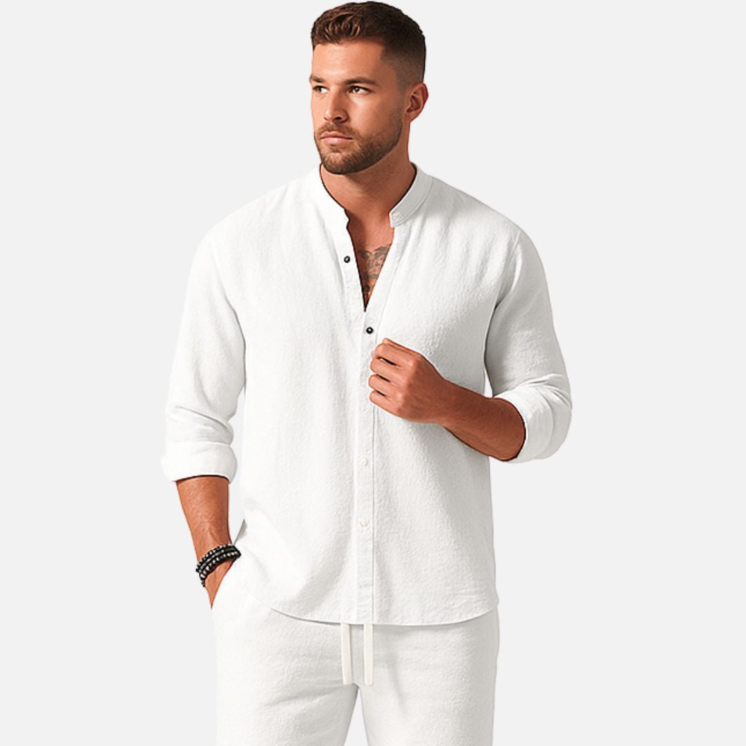 Men's Linen Loungewear Set for Relaxed Home and Outdoor Wear - 4