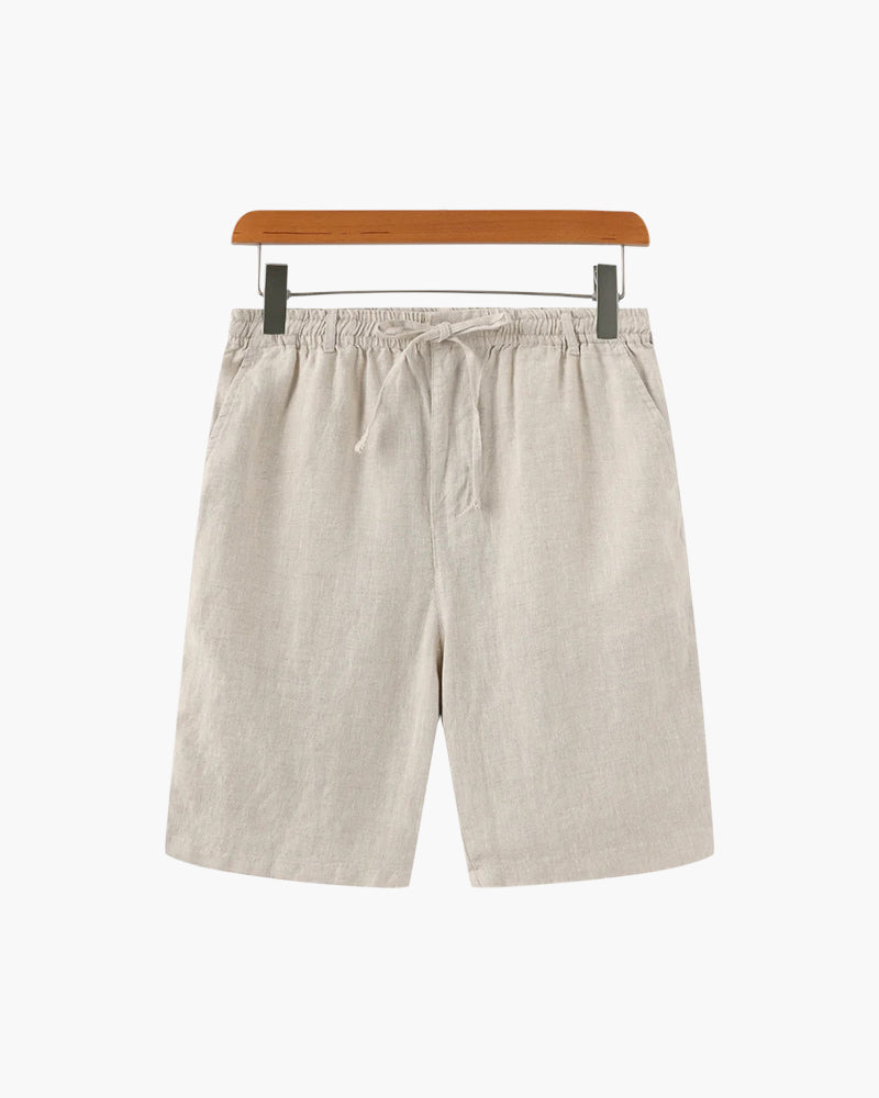 Men's Linen Shorts Straight Fit Breathable Summer Casual Style