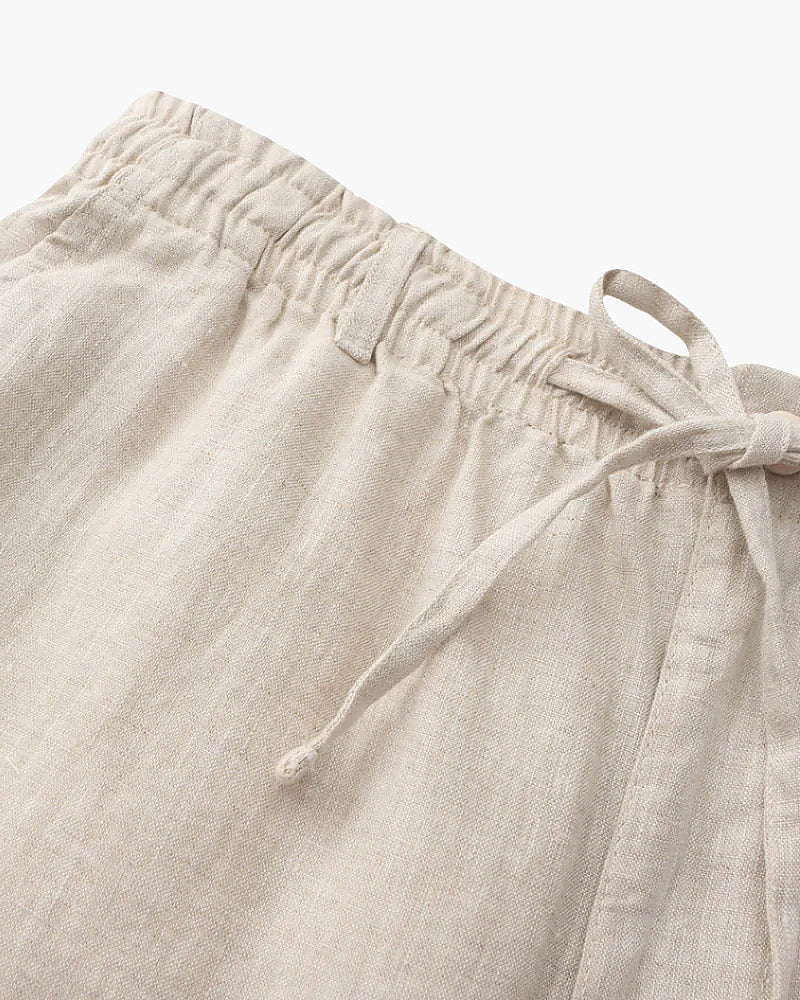 Men's Linen Shorts Straight Fit Breathable Summer Casual Style