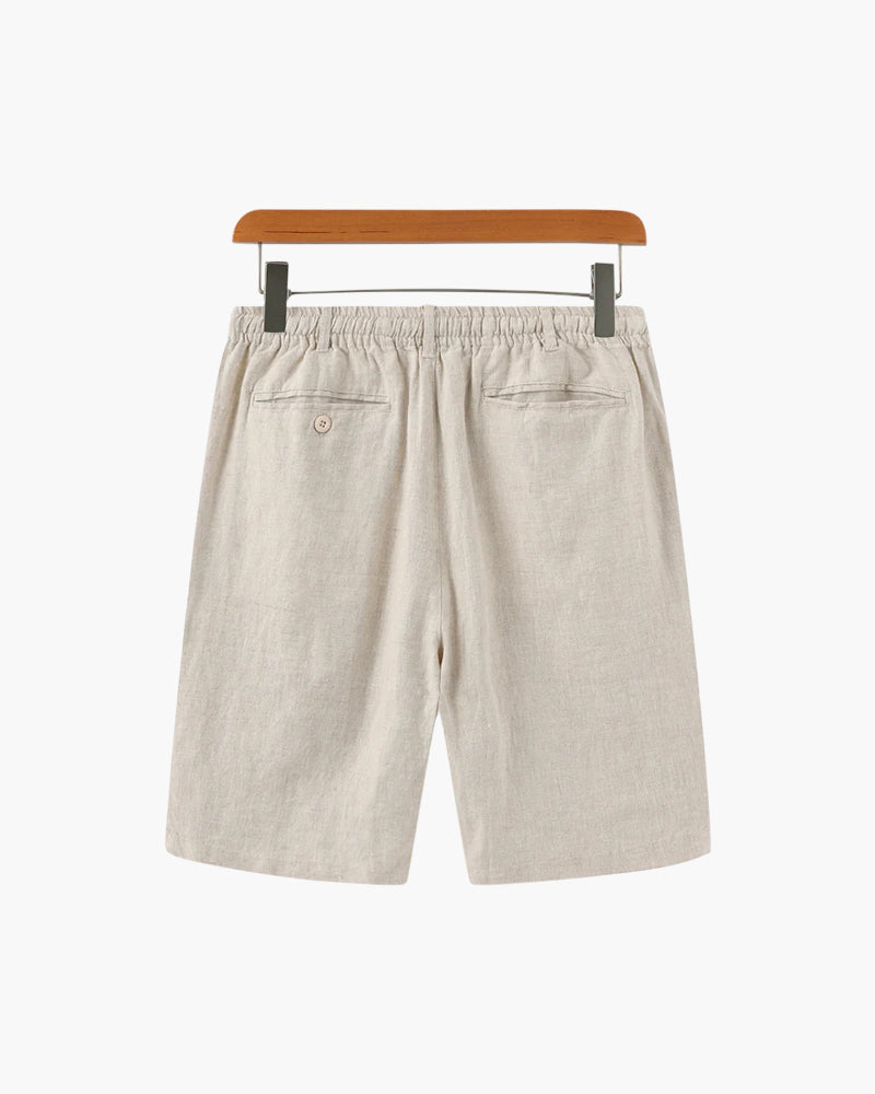 Men's Linen Shorts Straight Fit Breathable Summer Casual Style