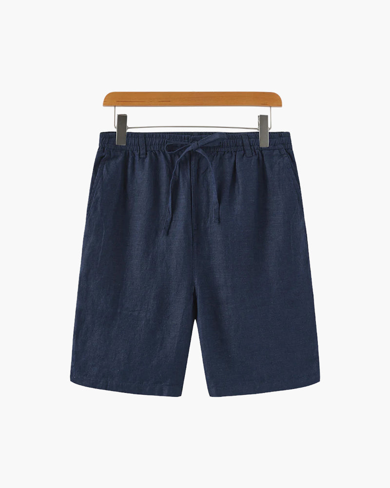 Men's Linen Shorts Straight Fit Breathable Summer Casual Style