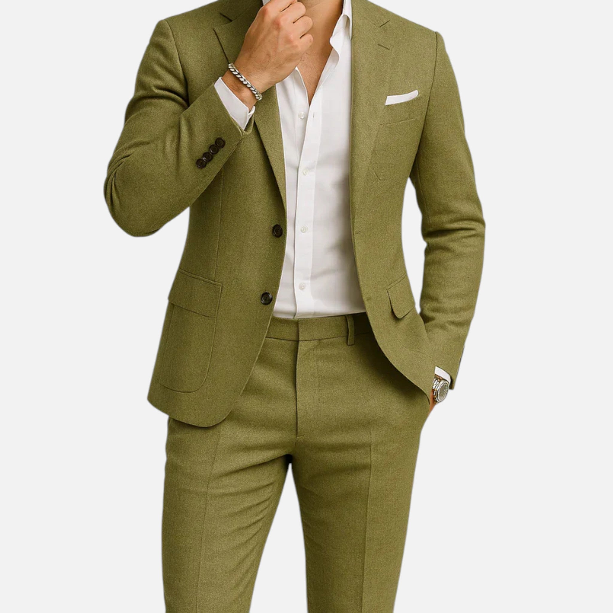 Men's Linen Two-Piece Suit Classic Casual Lightweight
