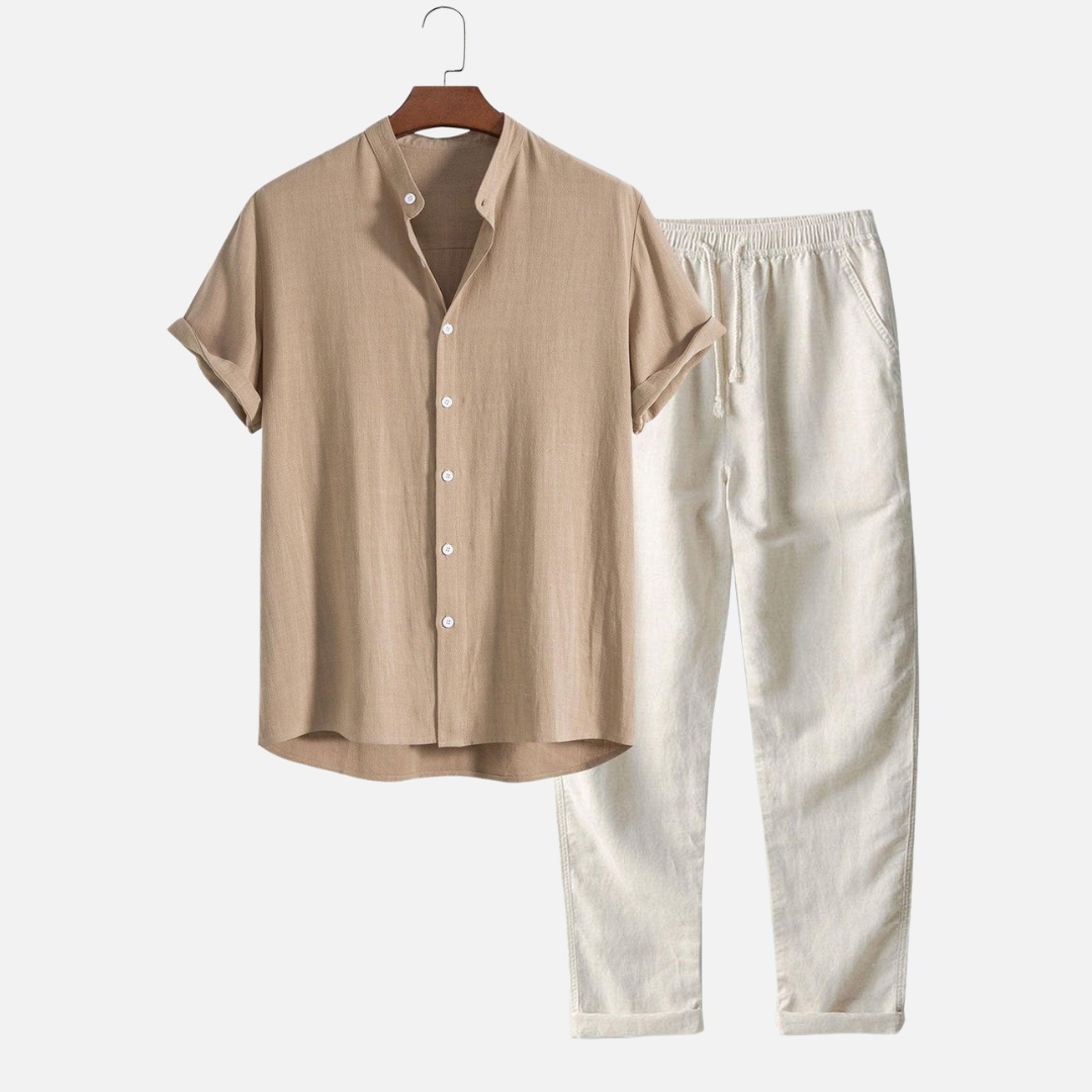 Men's Old Money Relaxed Linen Set for Summer Occasions - 1