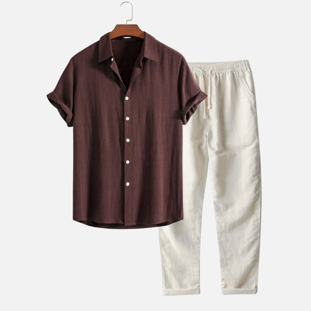 Men's Old Money Relaxed Linen Set for Summer Occasions - 2