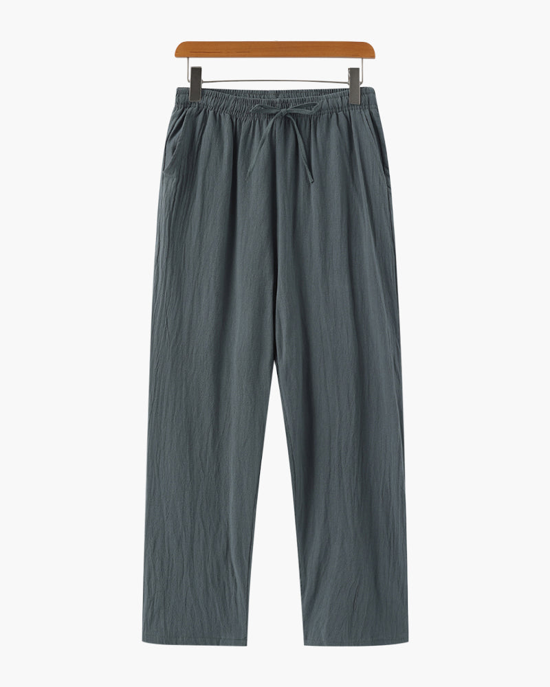 Men's Oversized Linen Pants Casual Summer Relaxed Wide Leg