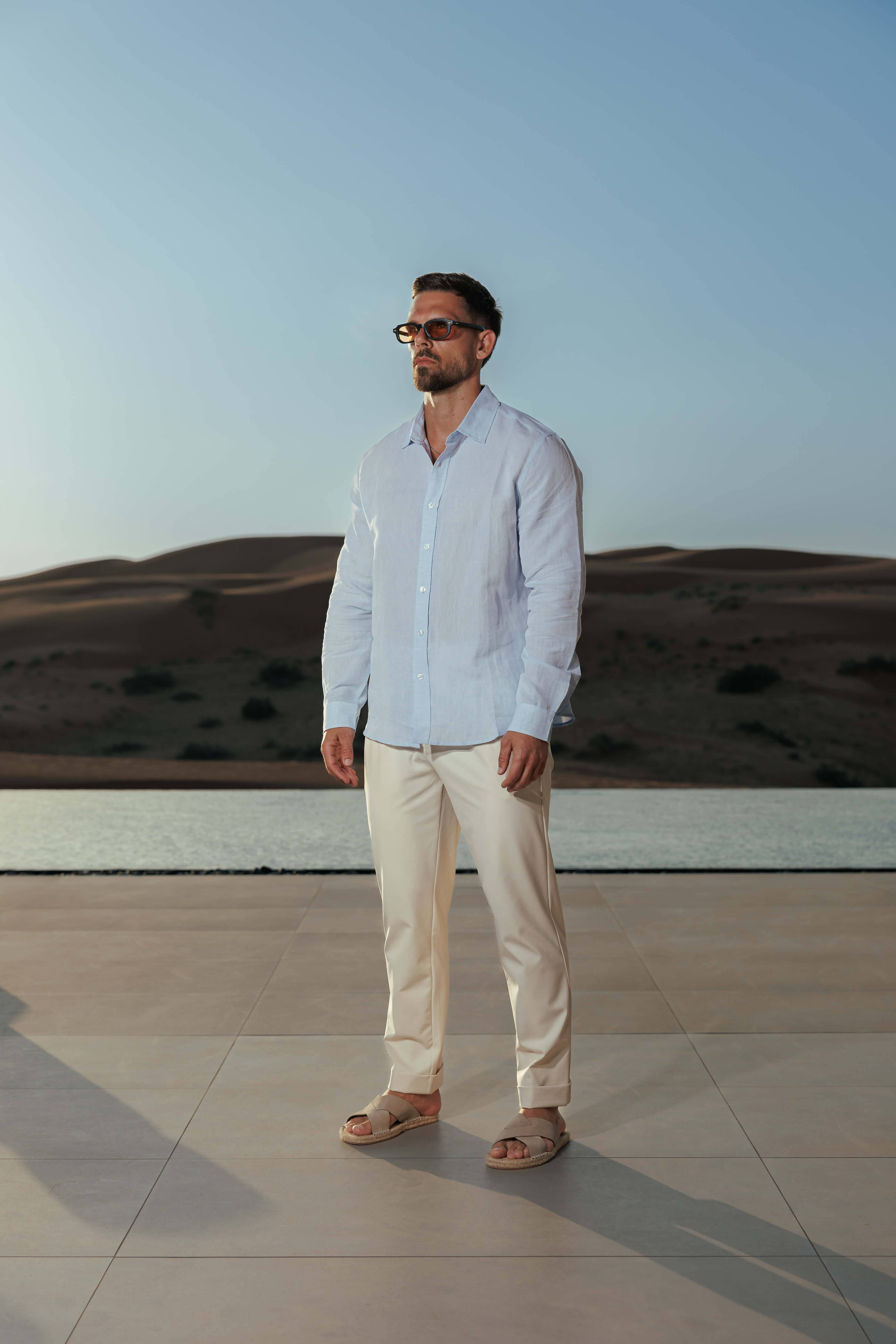Men's Premium Linen Shirt Long Sleeve Classic Casual Summer